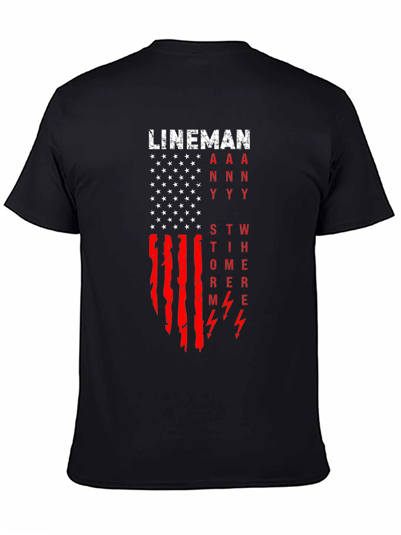 Lineman American Flag Graphic T-Shirt