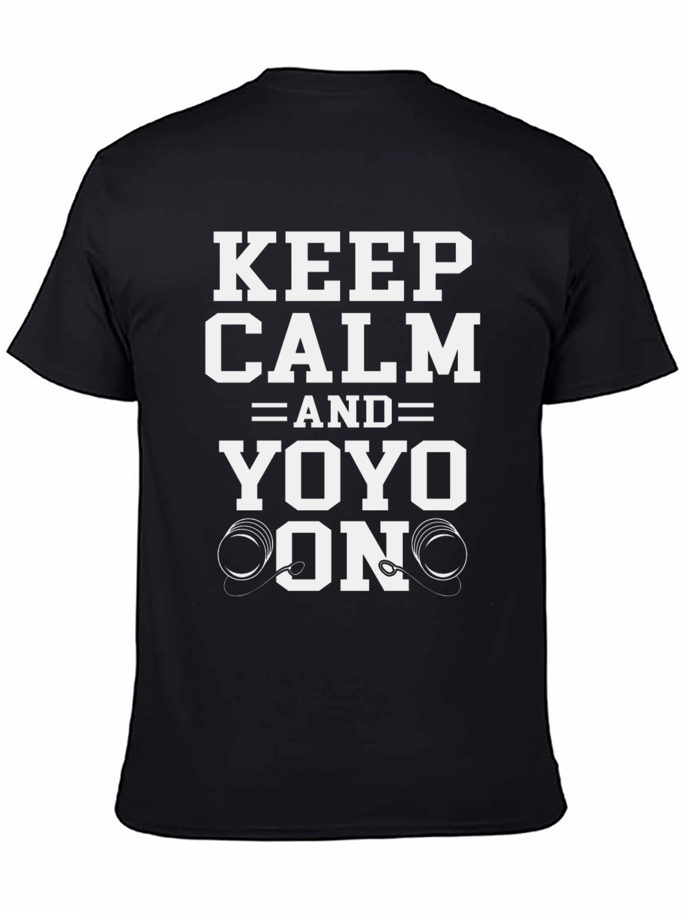 Keep Calm and Yoyo On Black T-Shirt
