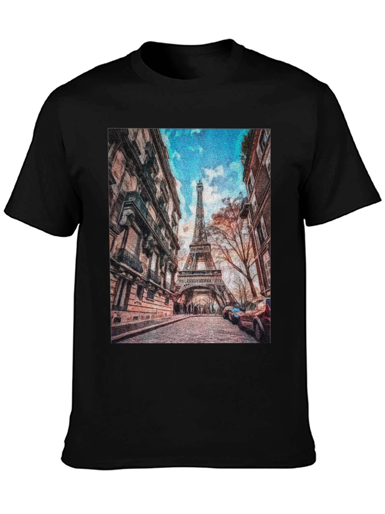 Eiffel Tower Graphic Tee - Paris Street Scene