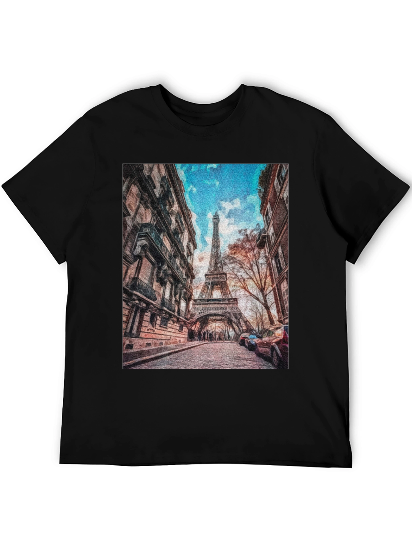Eiffel Tower Graphic Tee - Paris Street Scene