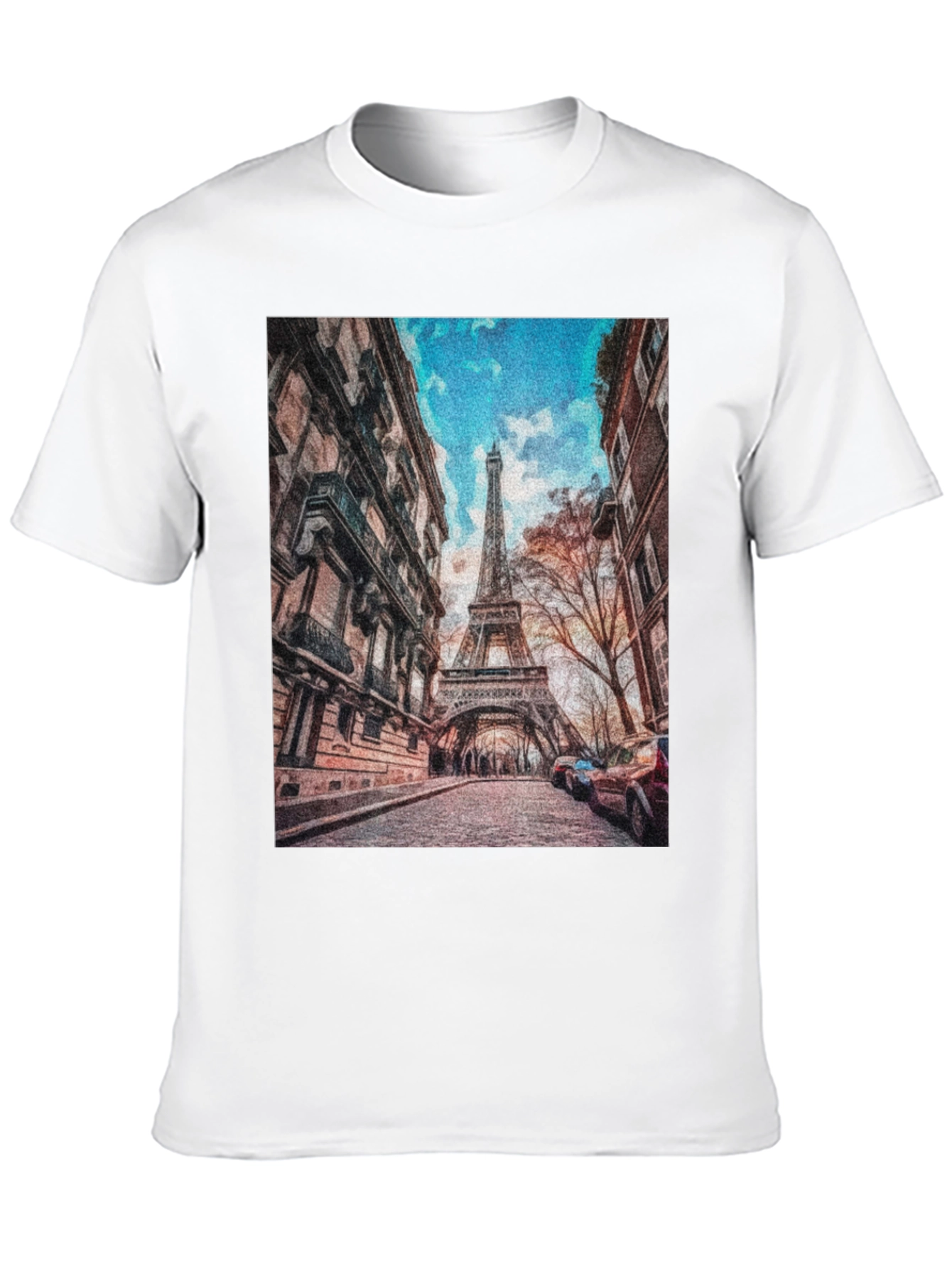 Eiffel Tower Graphic Tee - Paris Street Scene
