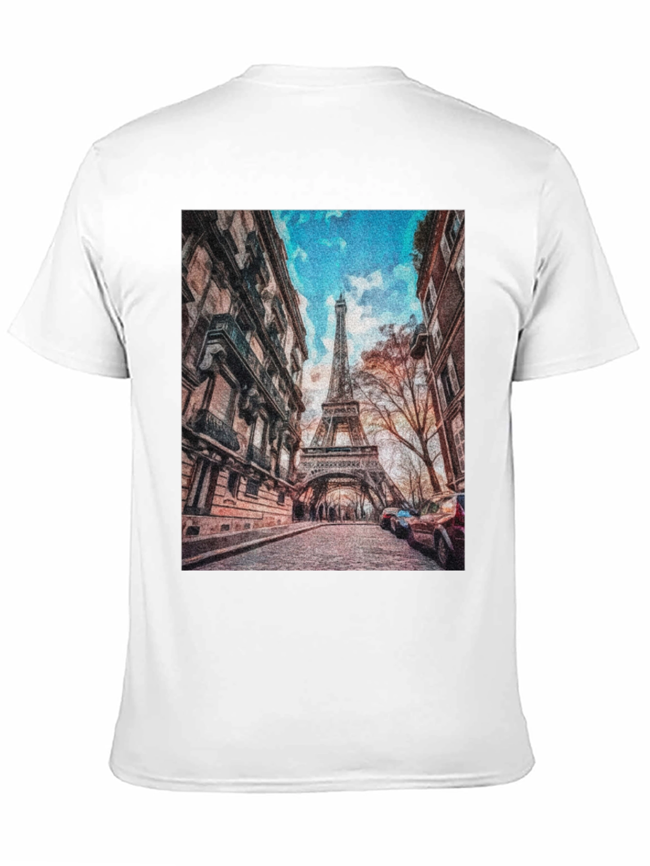 Eiffel Tower Graphic Tee - Paris Street Scene