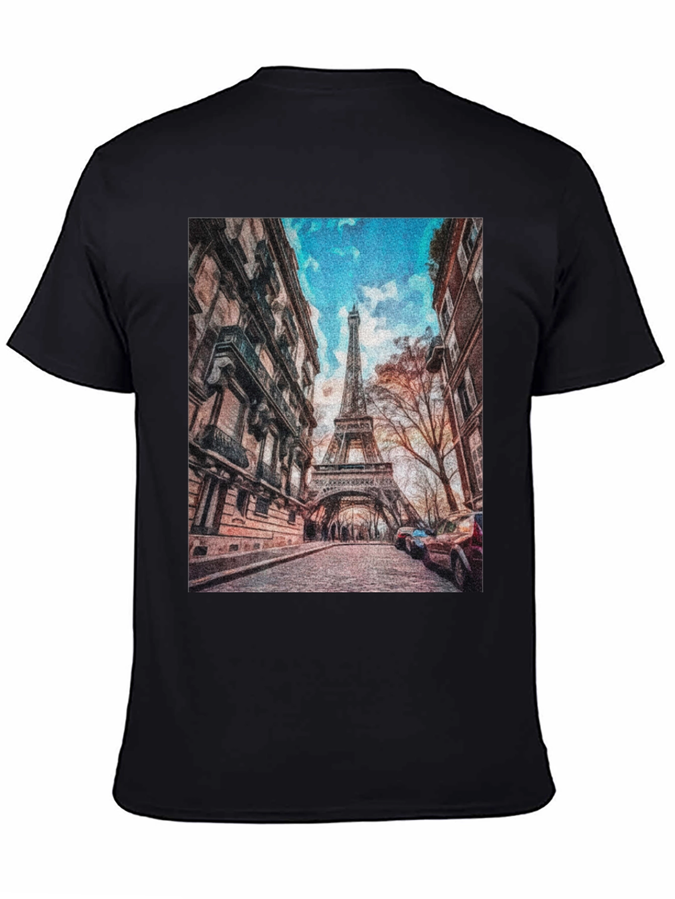 Eiffel Tower Graphic Tee - Paris Street Scene