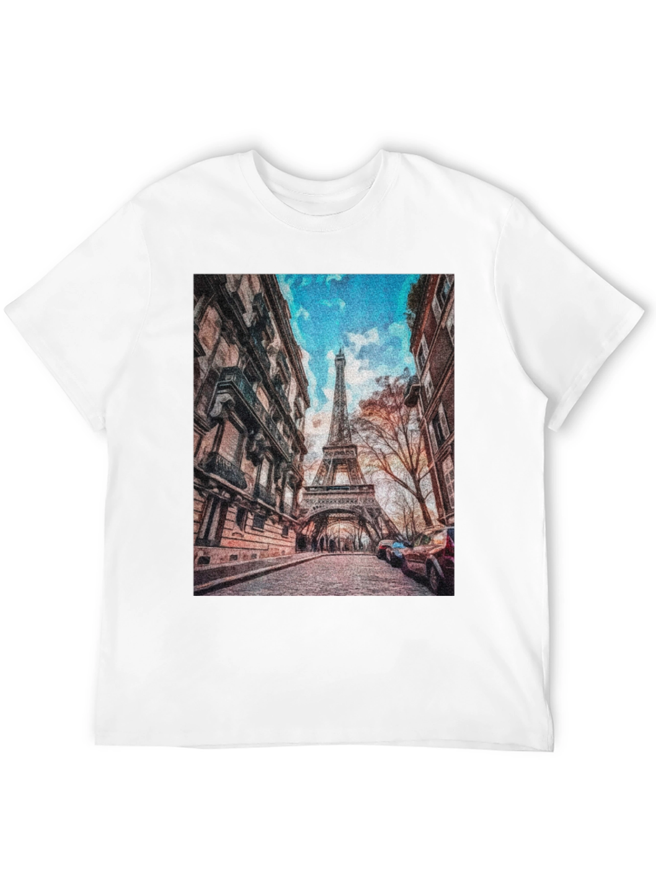 Eiffel Tower Graphic Tee - Paris Street Scene