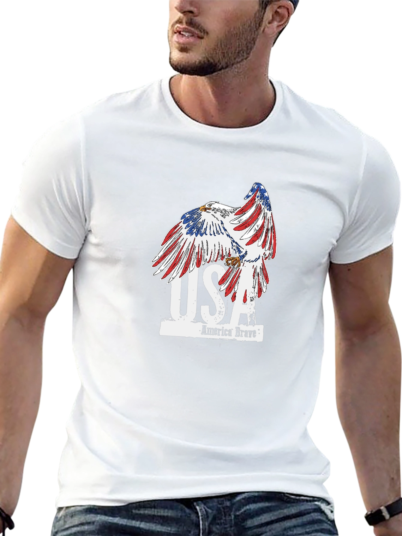 Patriotic Eagle USA Graphic Tee