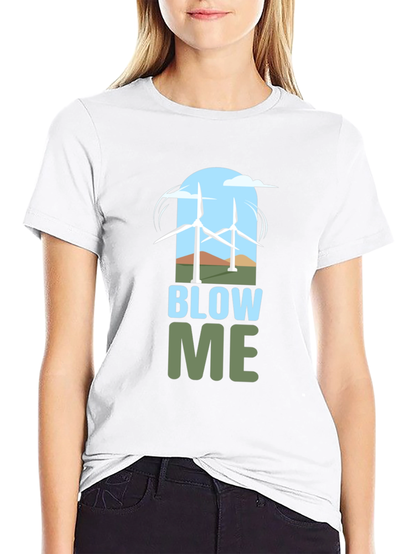 Blow Me Wind Turbine Graphic Tee