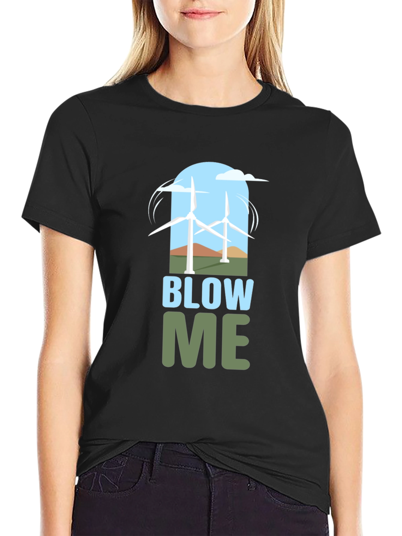 Blow Me Wind Turbine Graphic Tee