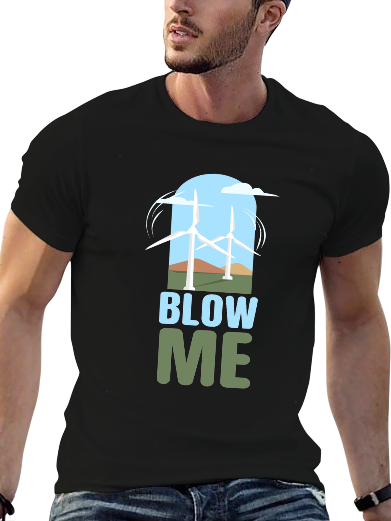 Blow Me Wind Turbine Graphic Tee