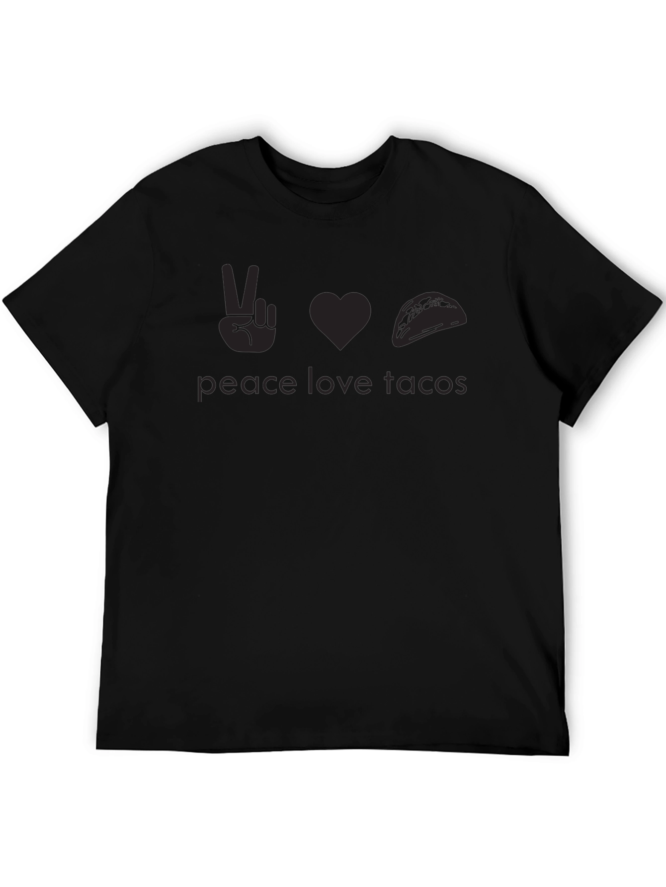 Peace Love Tacos T-Shirt - Black Graphic Tee