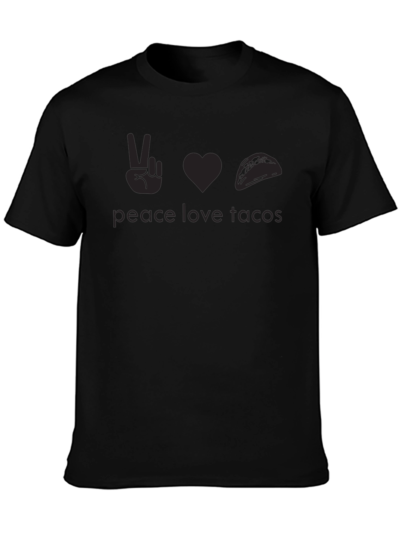 Peace Love Tacos T-Shirt - Black Graphic Tee