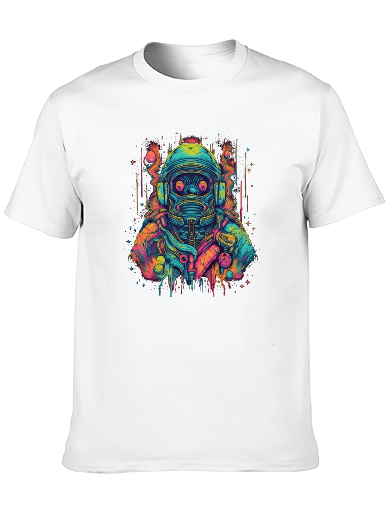 Cyberpunk Astronaut Graphic Black T-Shirt