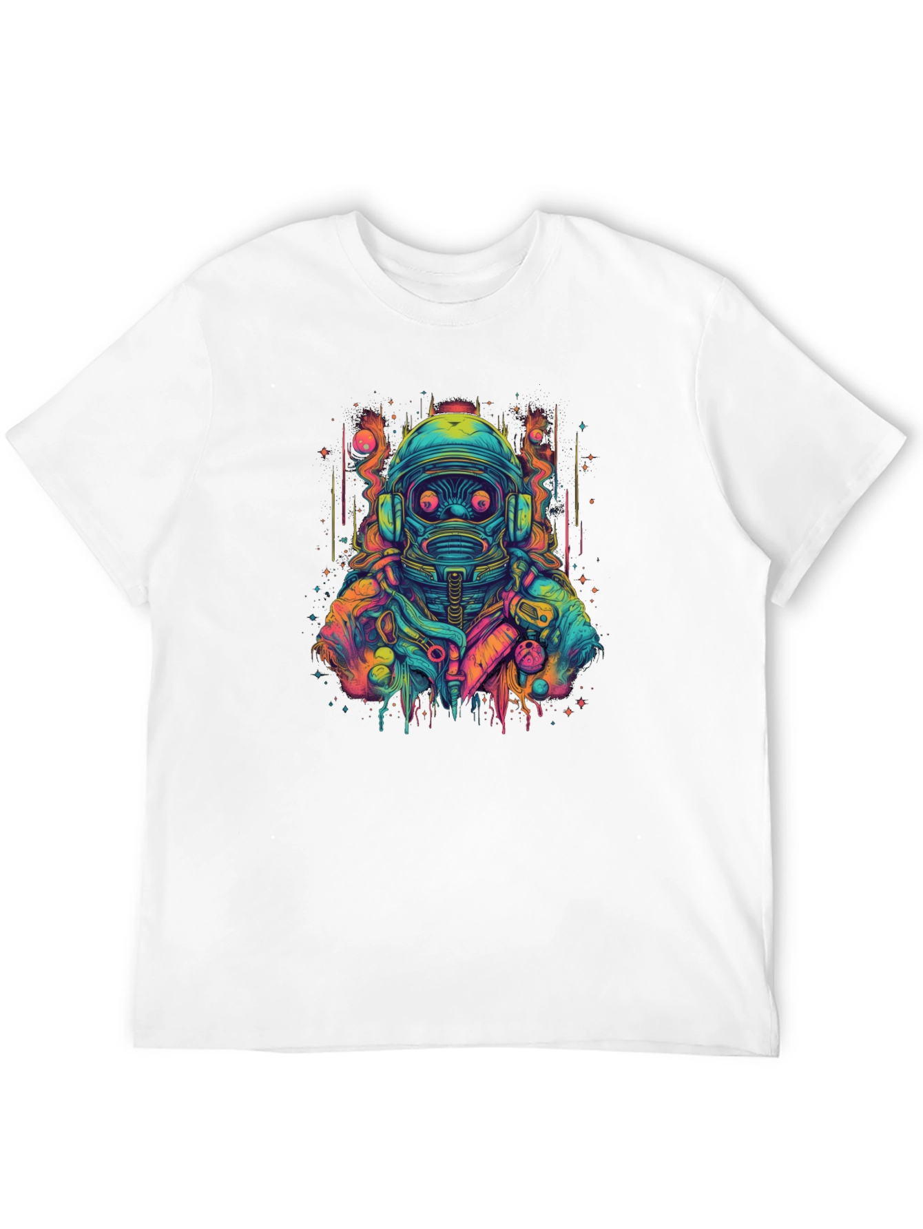 Cyberpunk Astronaut Graphic Black T-Shirt