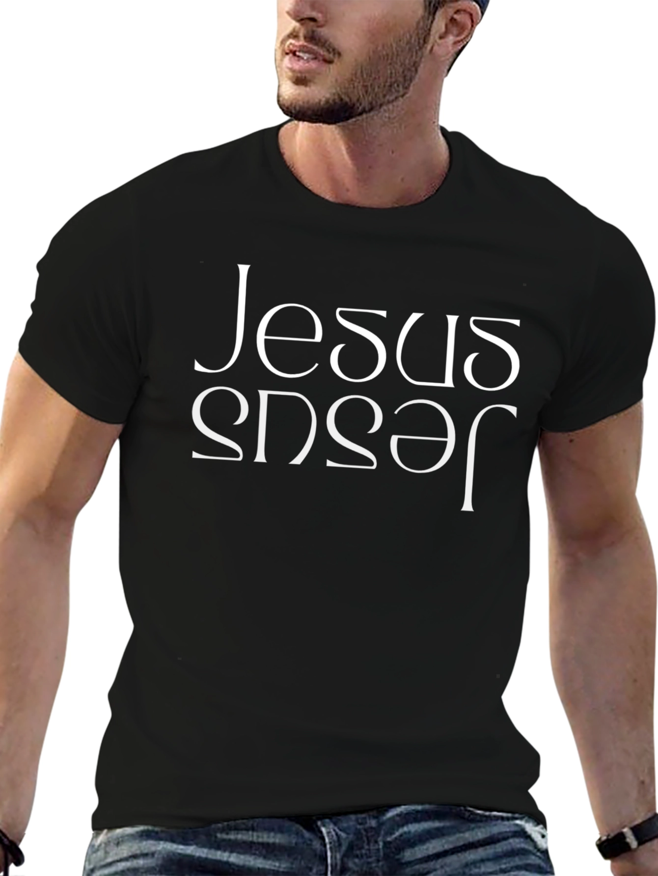 Jesus Mirror Image T-Shirt - Black