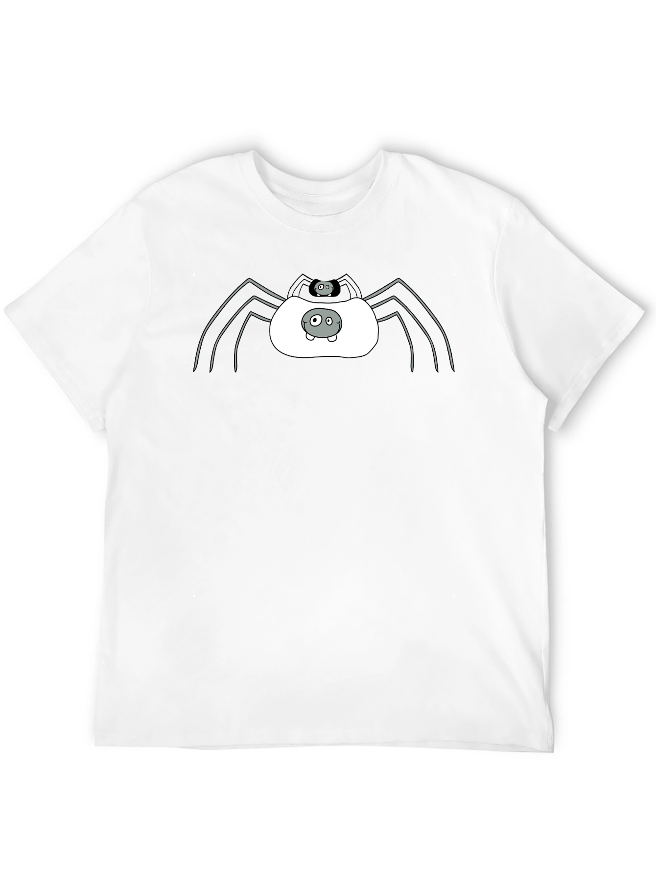 Cute Spider Graphic Tee - Black Cotton T-Shirt