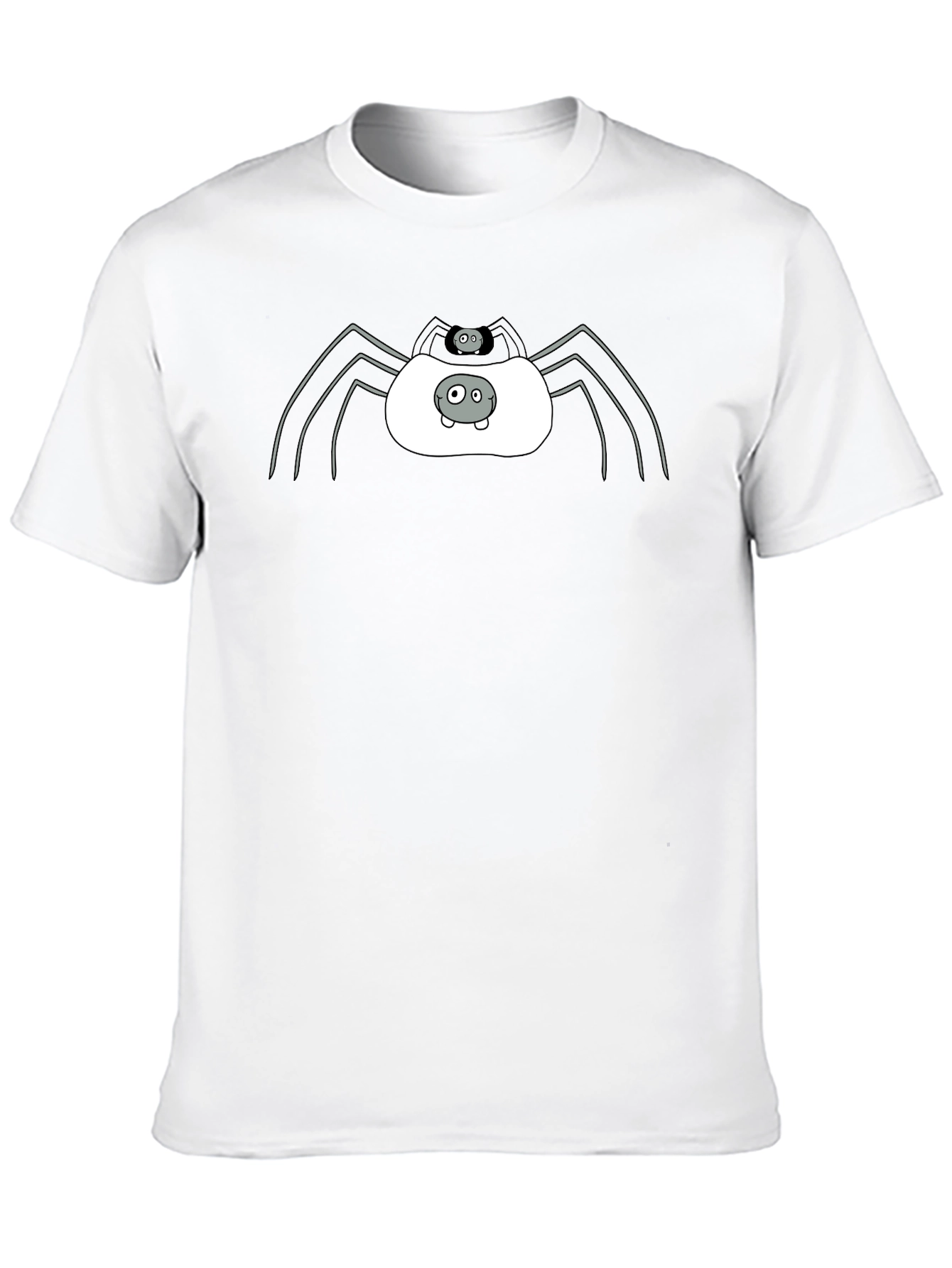 Cute Spider Graphic Tee - Black Cotton T-Shirt