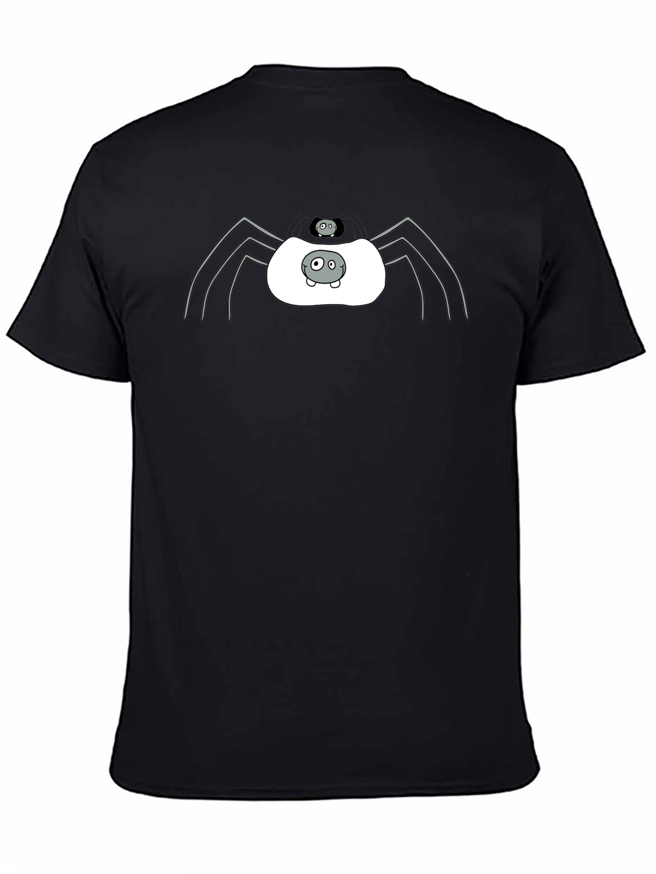 Cute Spider Graphic Tee - Black Cotton T-Shirt