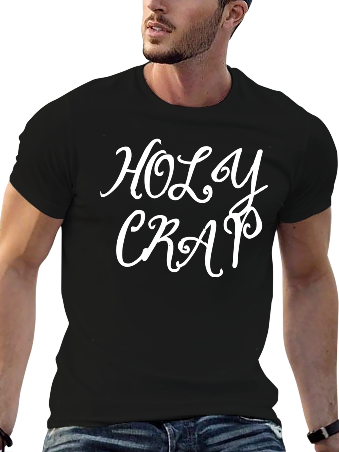 Holy Crap Graphic Tee - Black Crewneck T-Shirt