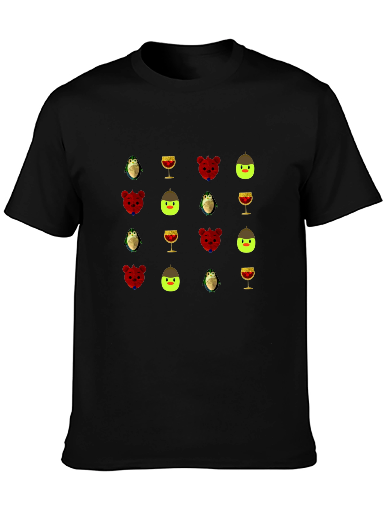 Patterned Black T-Shirt