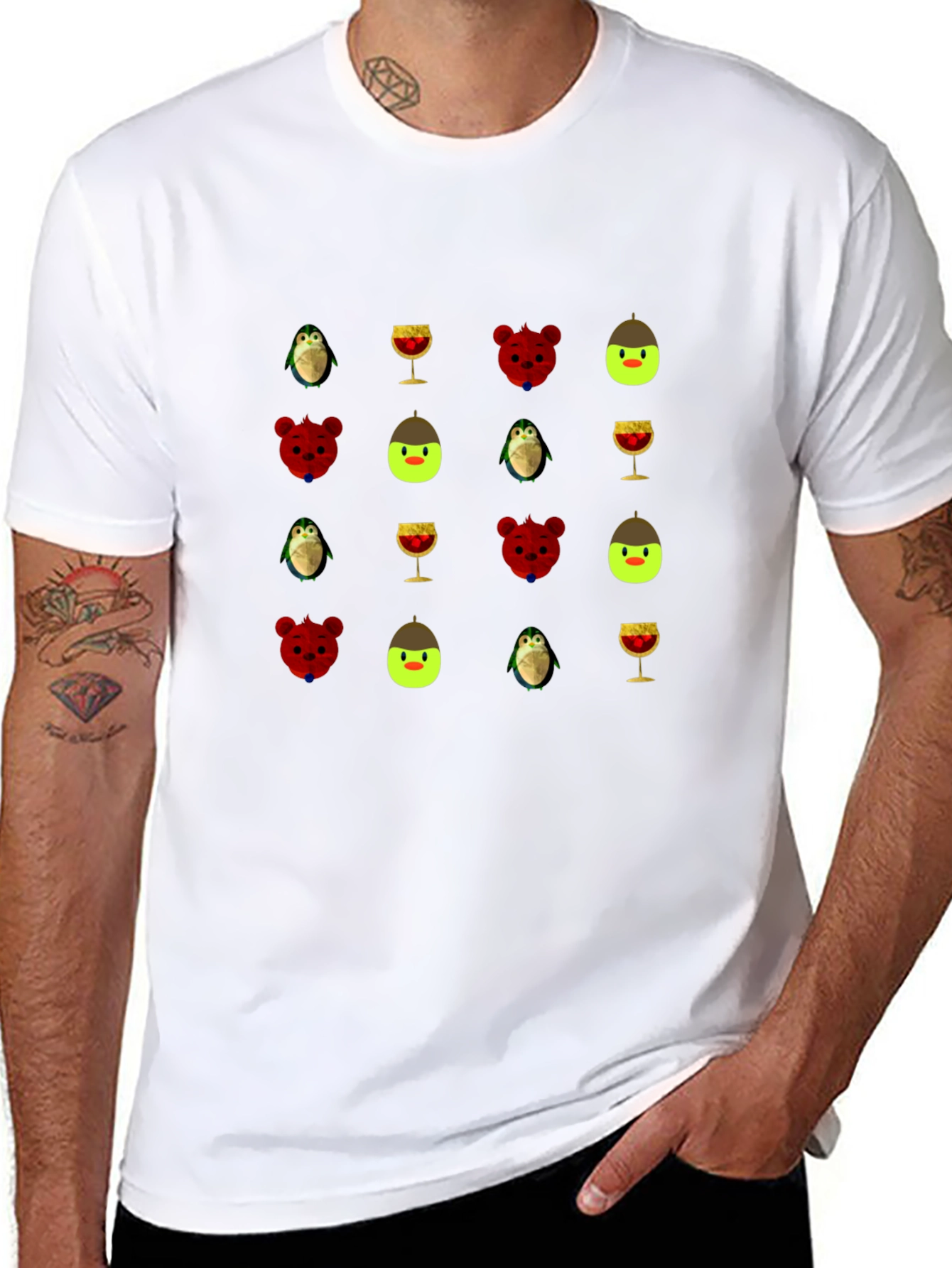 Patterned Black T-Shirt