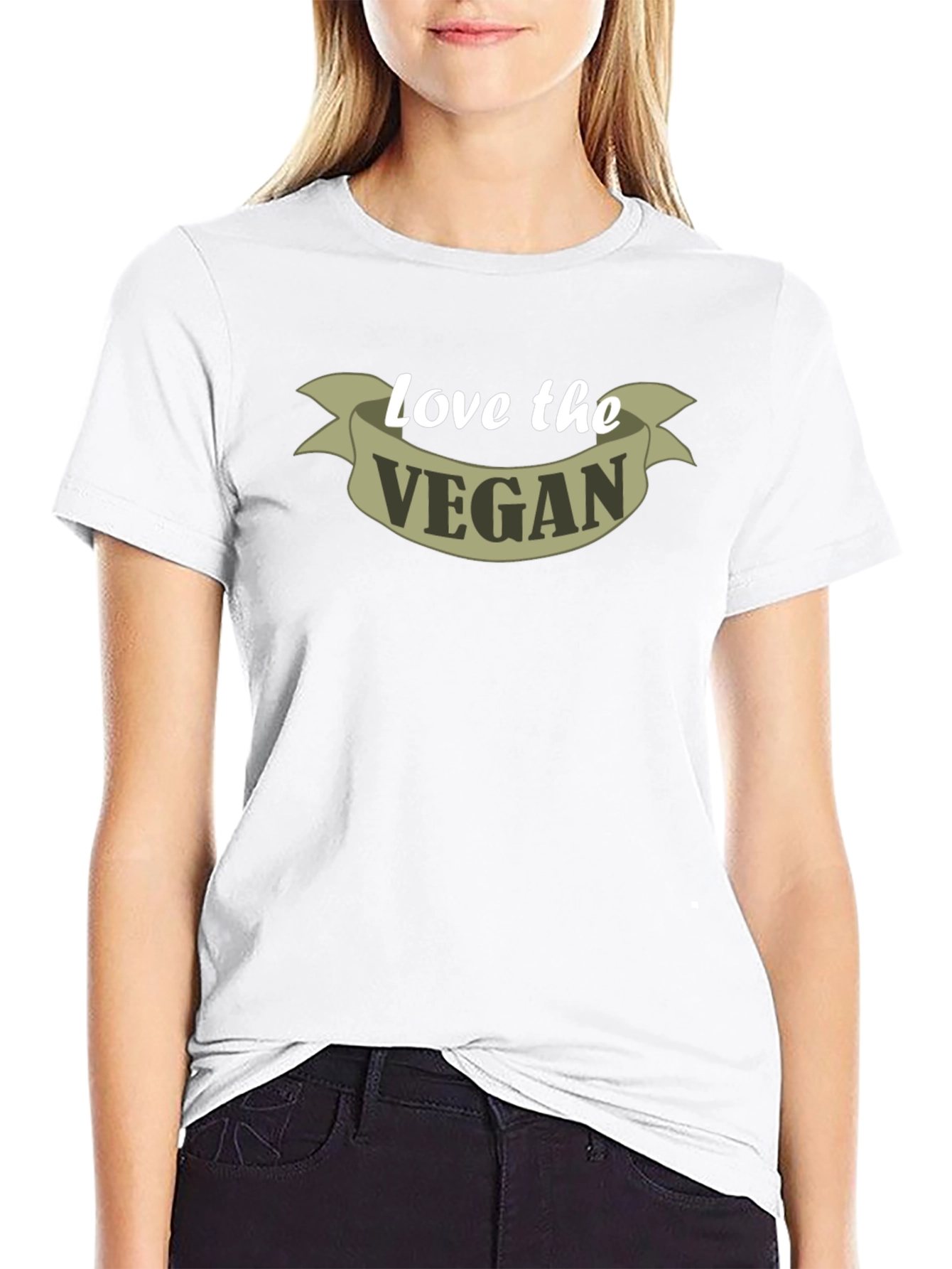 Love the Vegan T-Shirt - Black - Slogan Tee