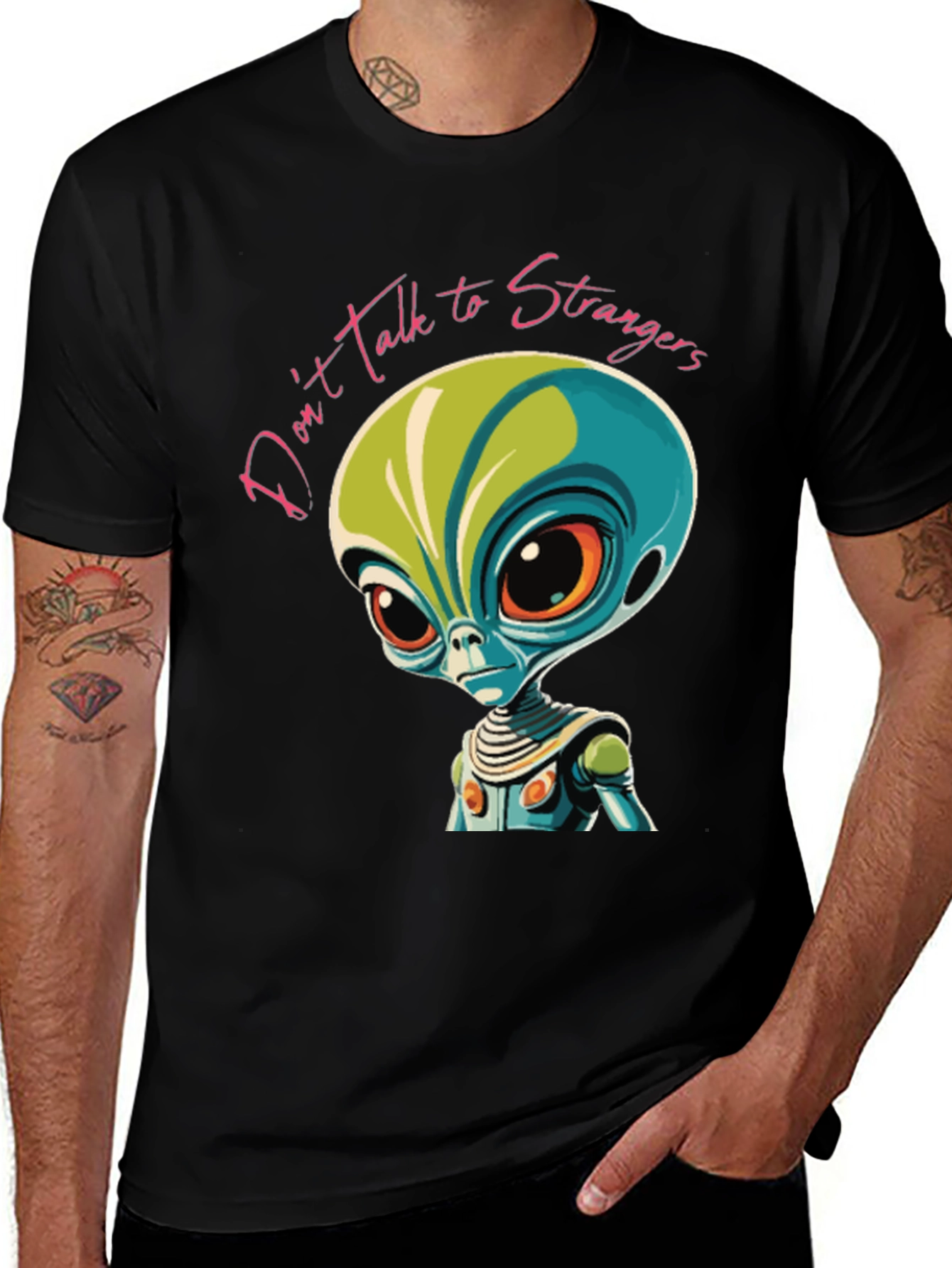 Dont Talk to Strangers Alien Graphic Tee