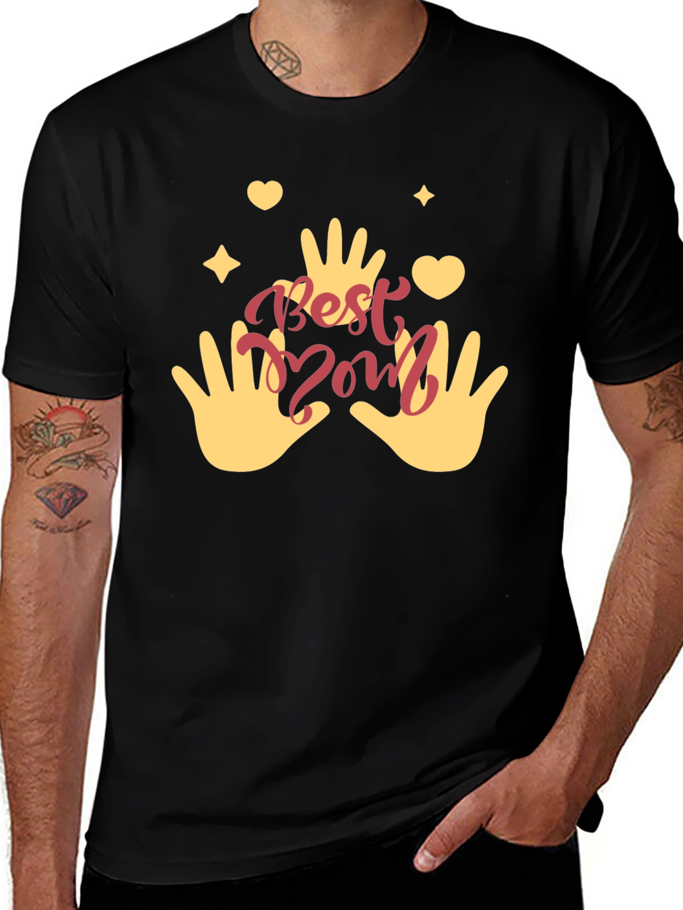 Best Mom Ever Graphic T-Shirt - Black