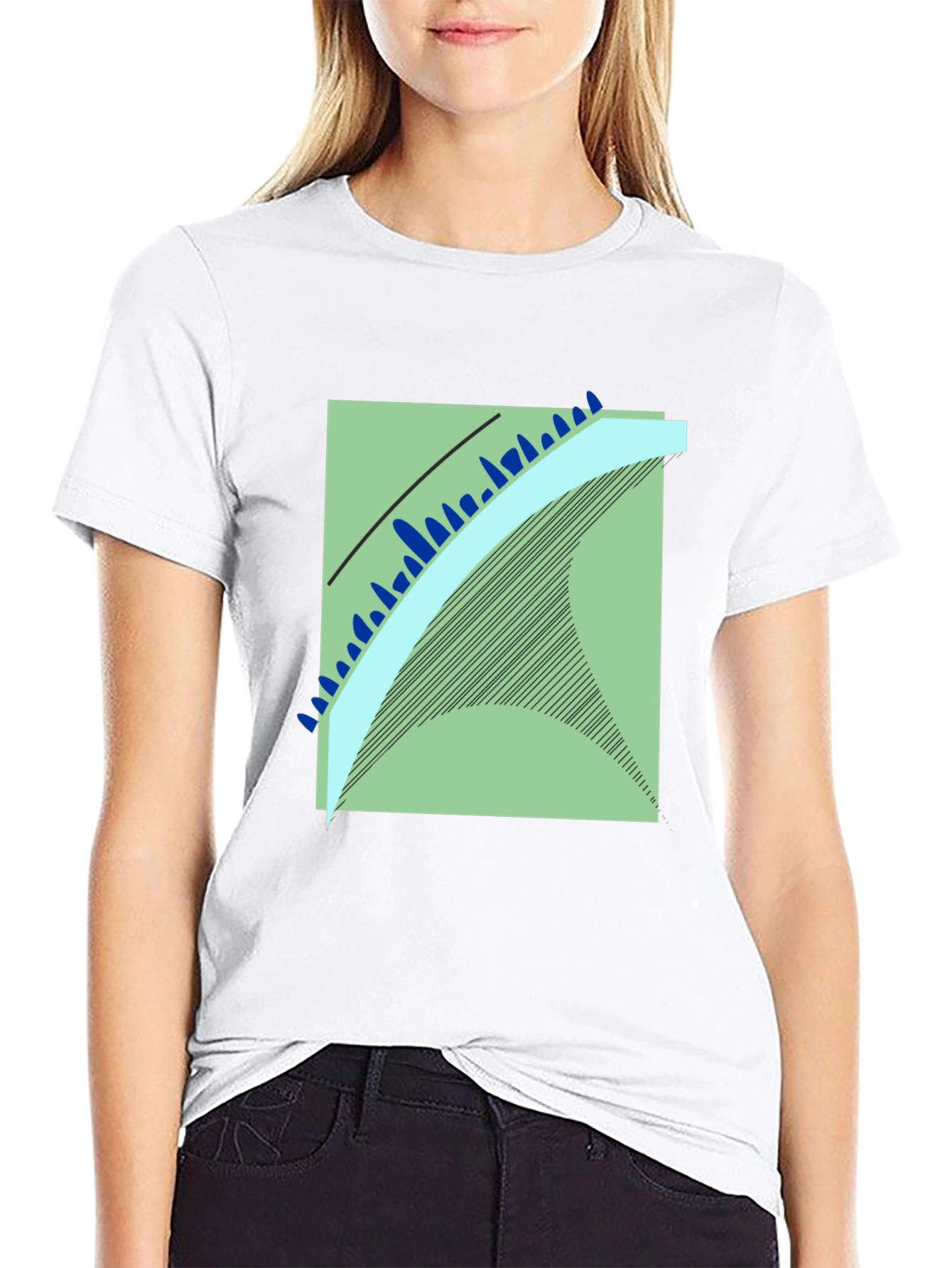 Modern Art Graphic Tee - Black Cotton Blend