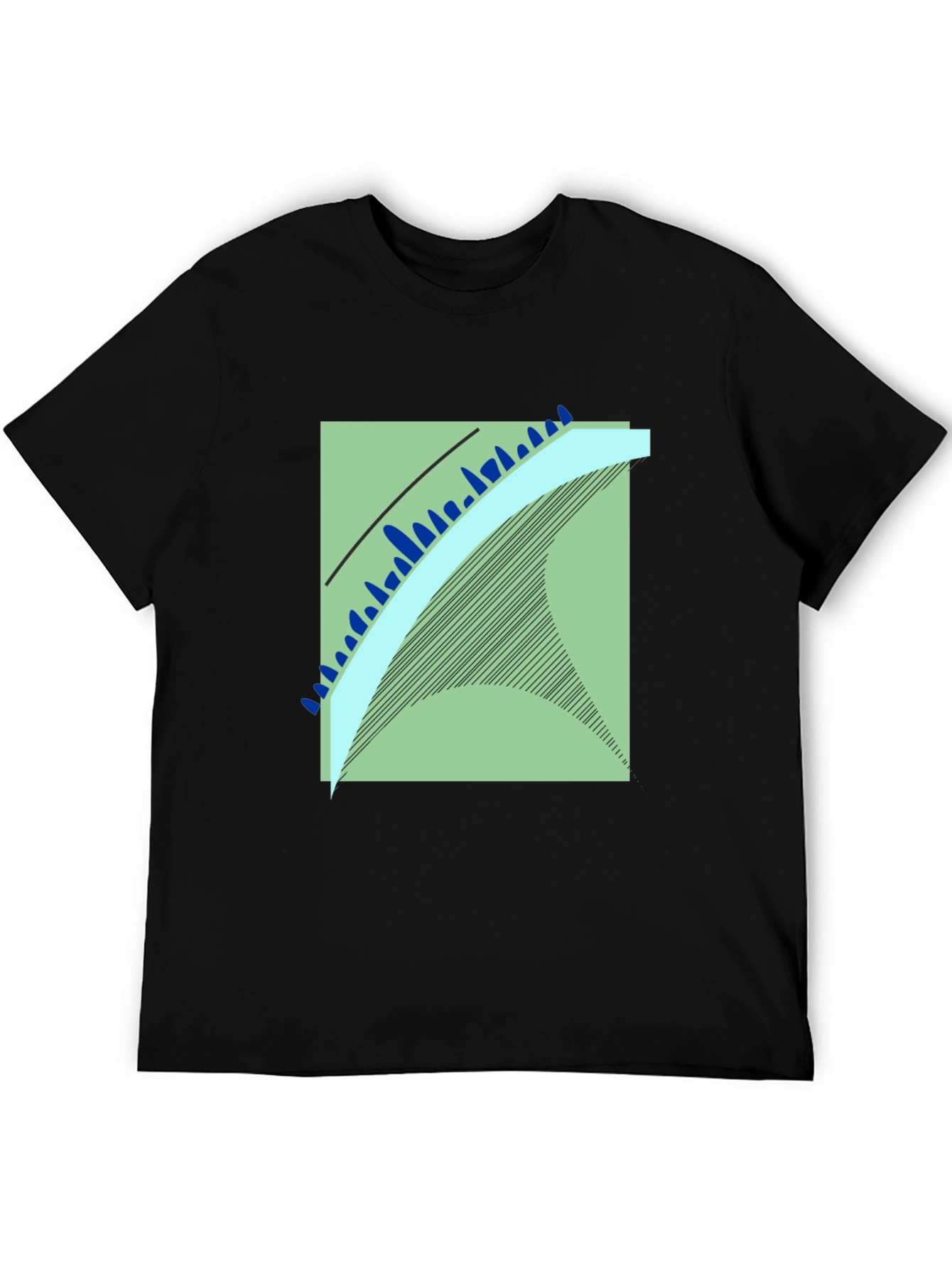 Modern Art Graphic Tee - Black Cotton Blend