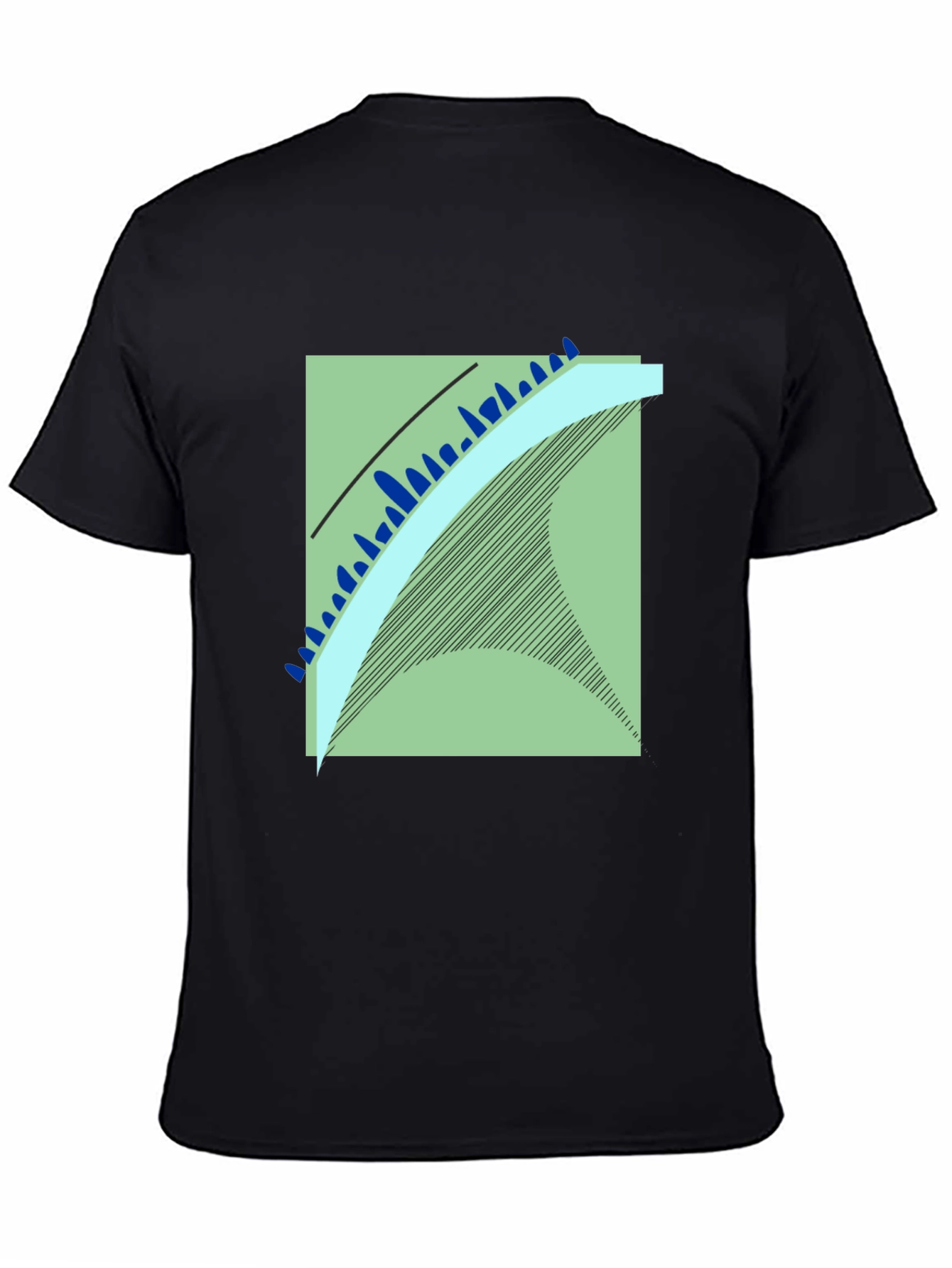 Modern Art Graphic Tee - Black Cotton Blend