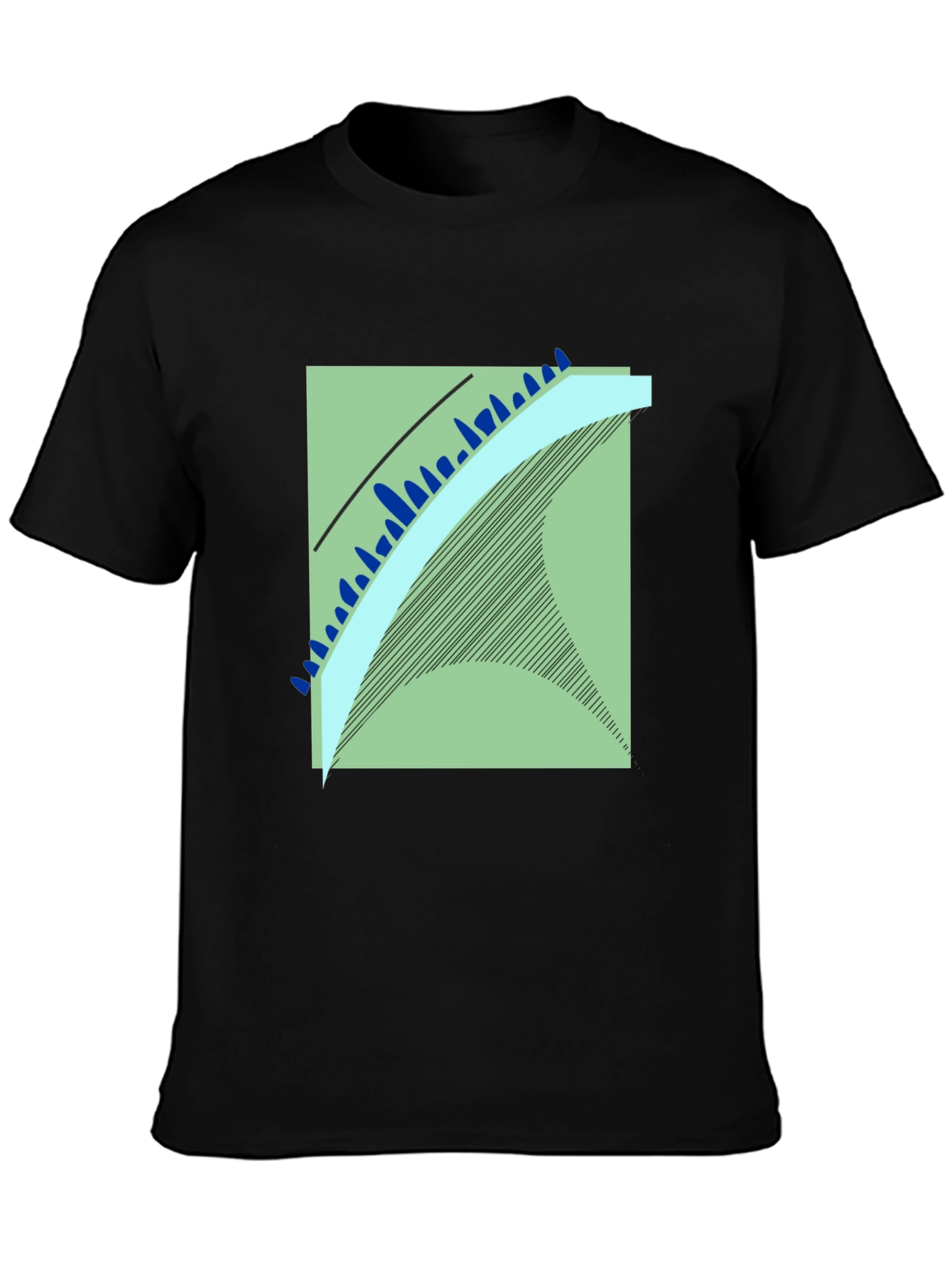 Modern Art Graphic Tee - Black Cotton Blend