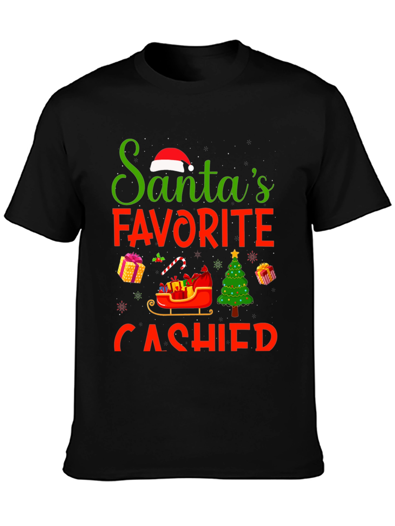 Santas Favorite Cashier Christmas T-Shirt