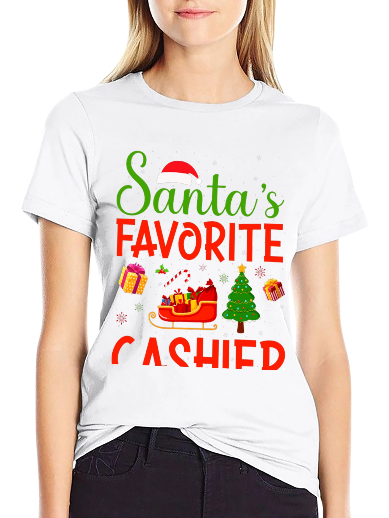 Santas Favorite Cashier Christmas T-Shirt