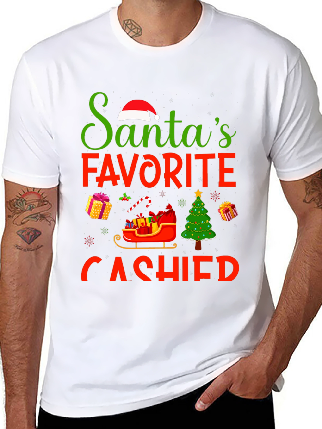 Santas Favorite Cashier Christmas T-Shirt