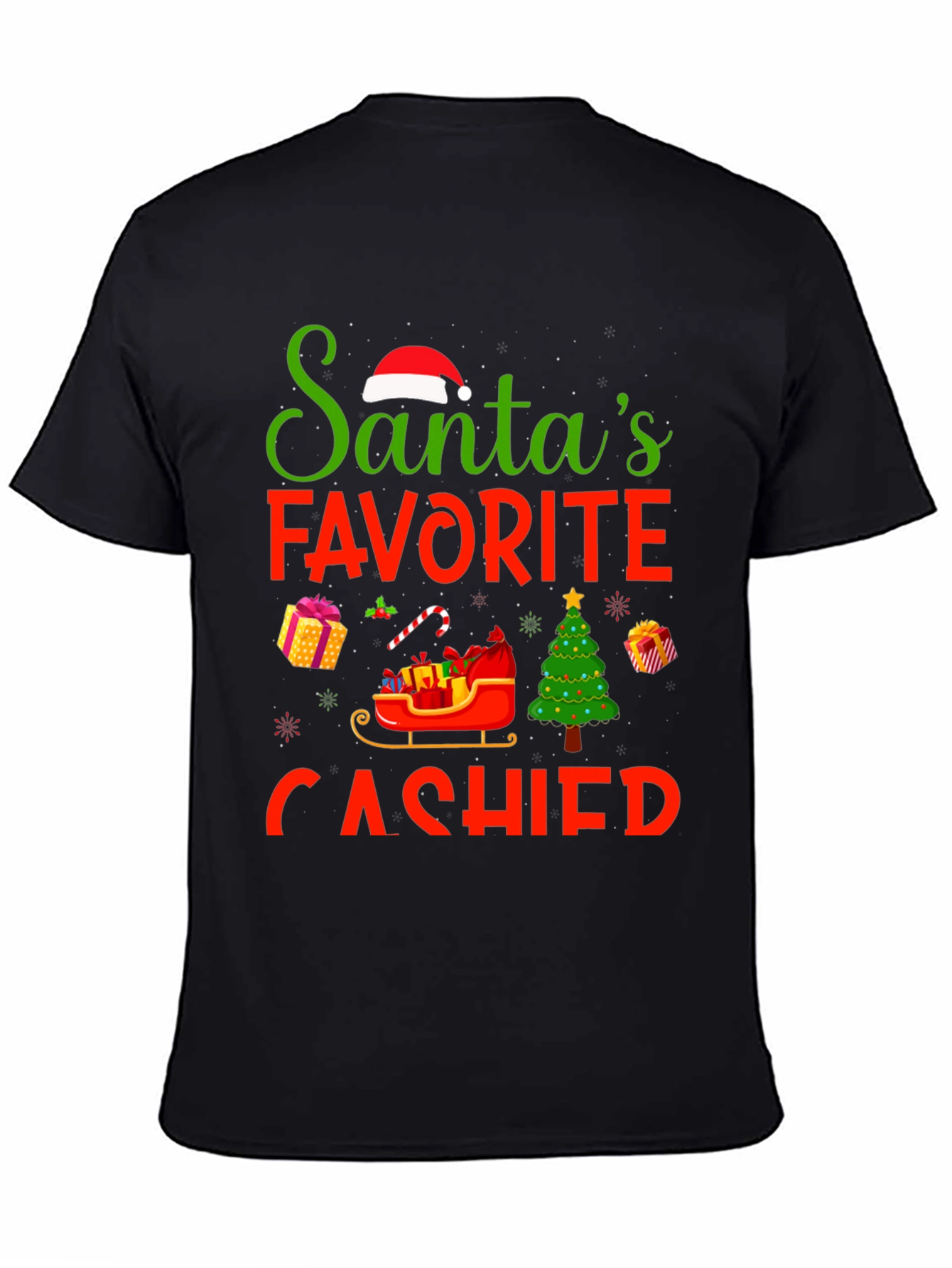 Santas Favorite Cashier Christmas T-Shirt