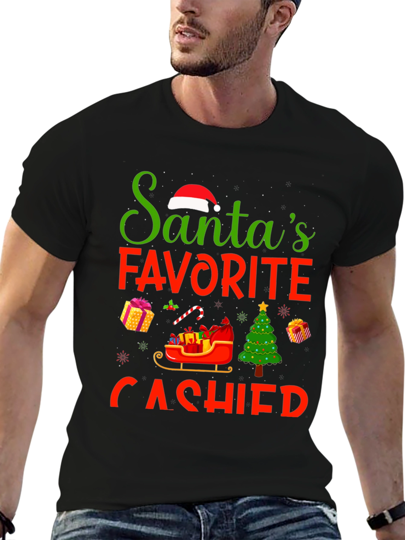 Santas Favorite Cashier Christmas T-Shirt