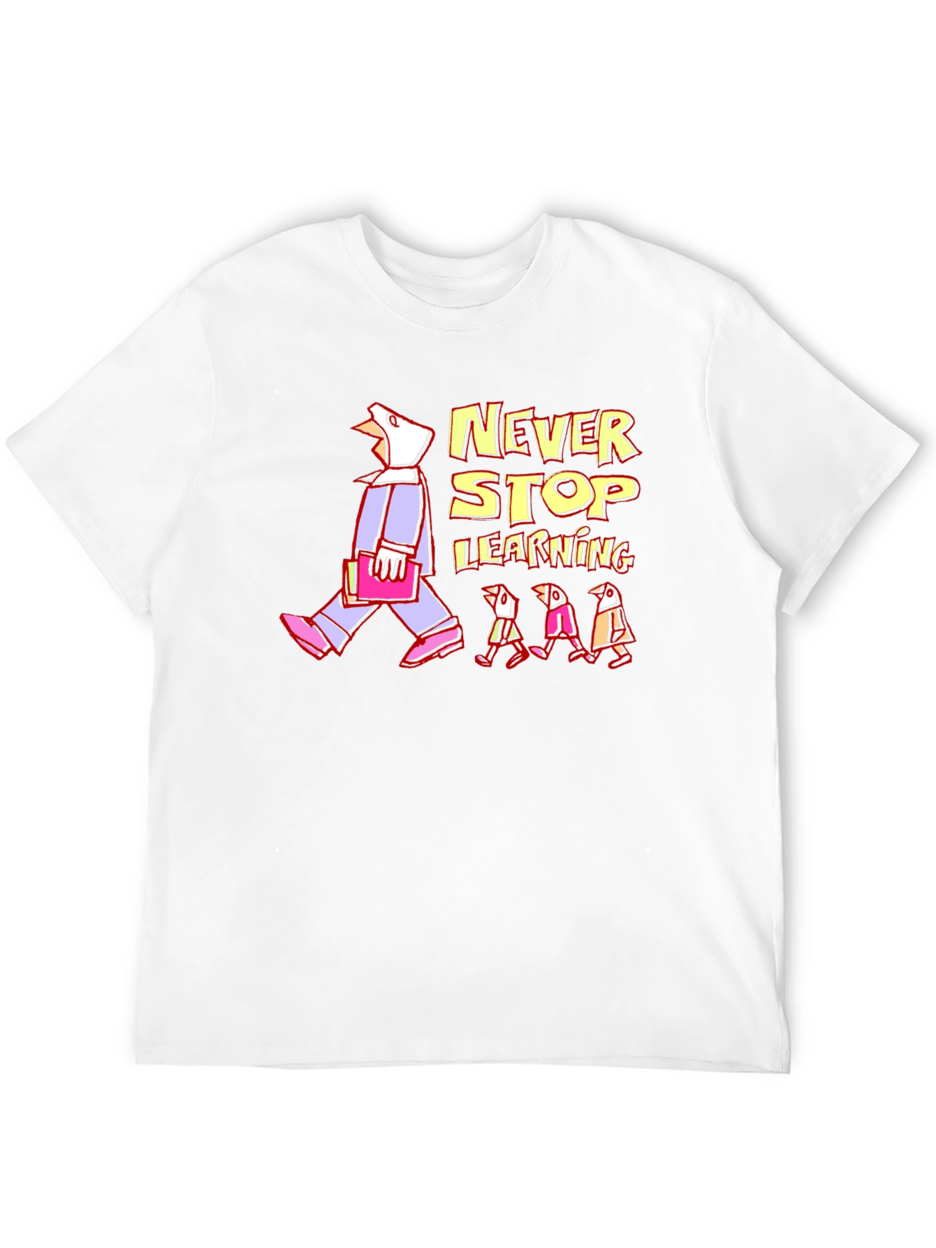 Never Stop Learning Graphic T-Shirt - Black