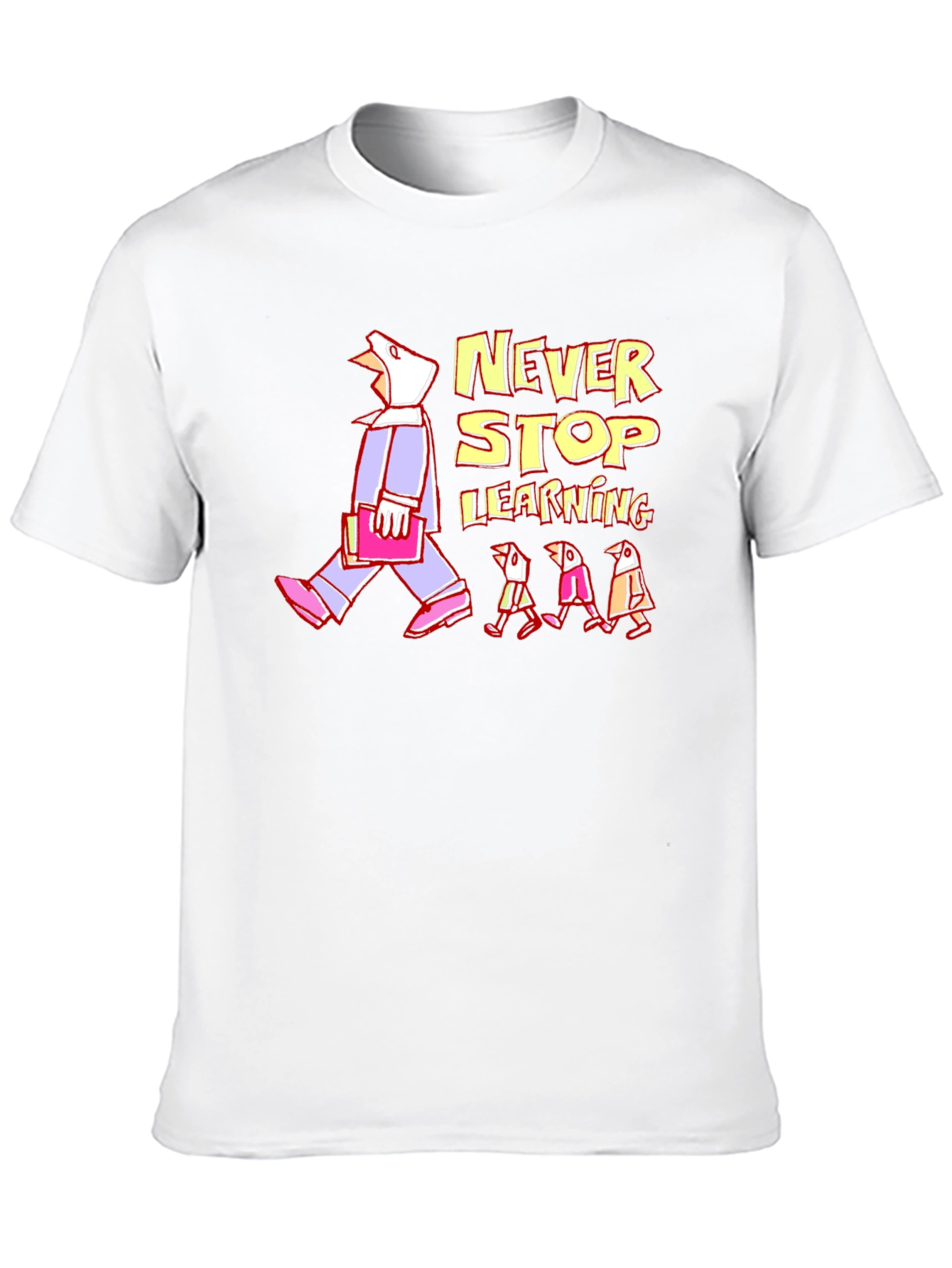 Never Stop Learning Graphic T-Shirt - Black