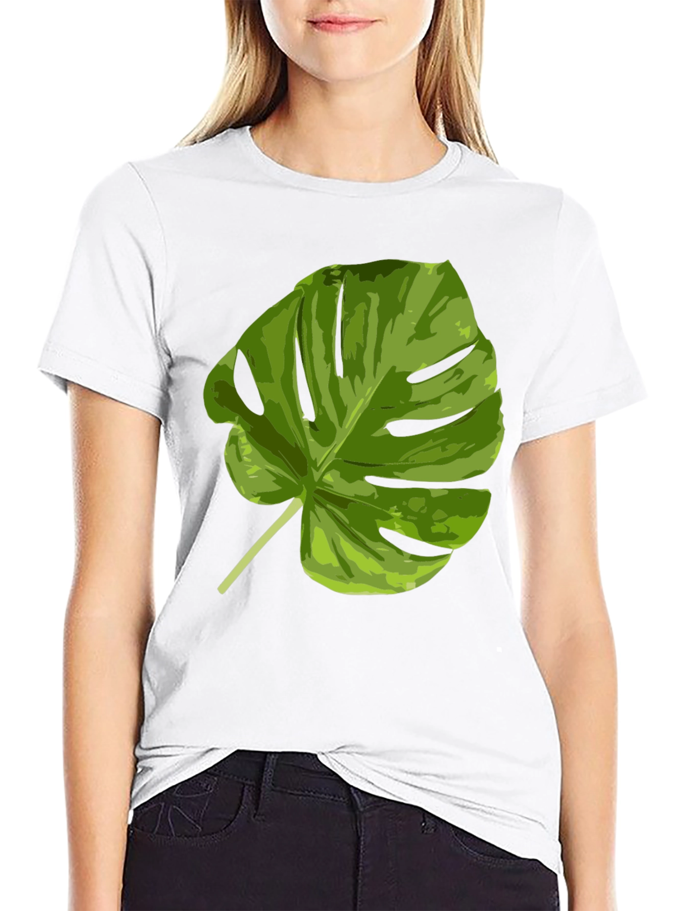 Tropical Monstera Leaf Graphic T-Shirt