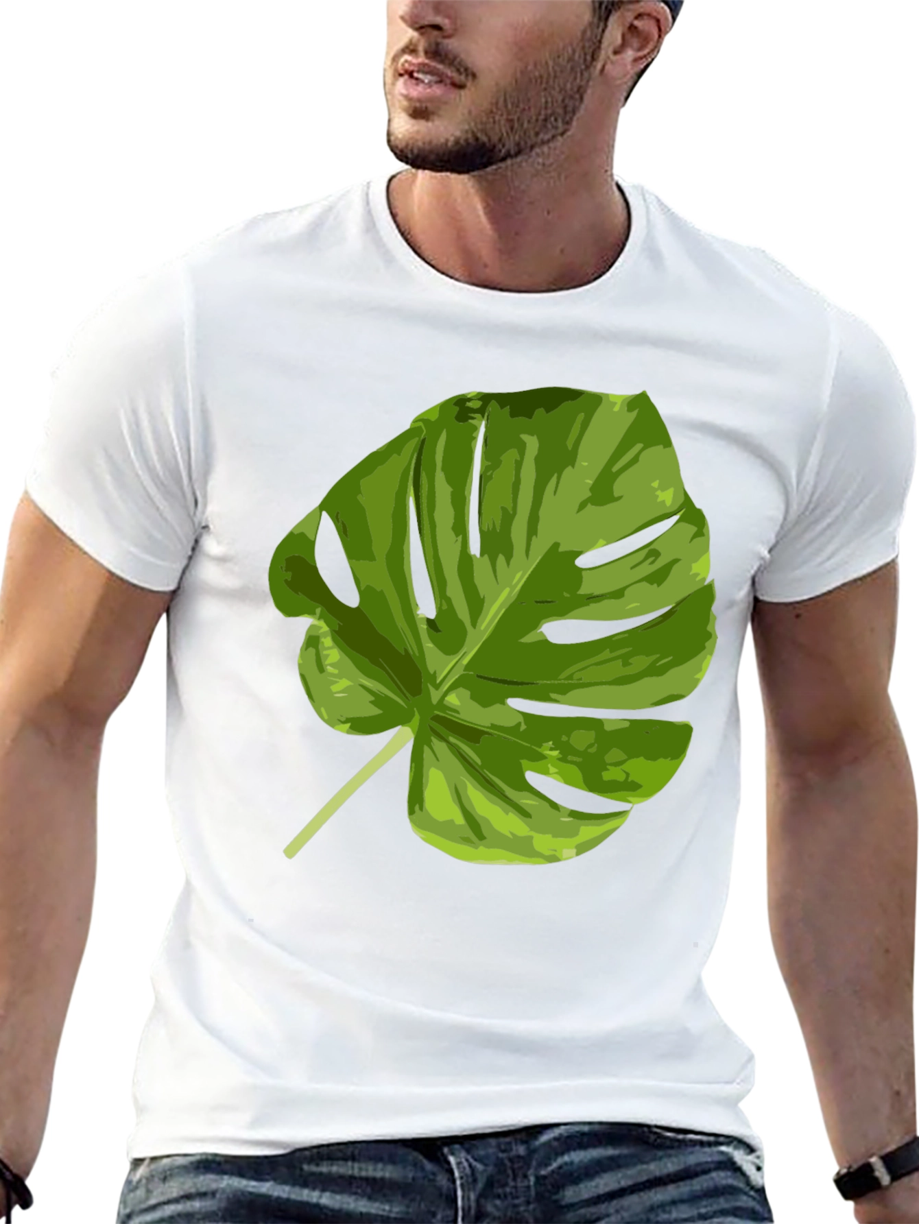 Tropical Monstera Leaf Graphic T-Shirt