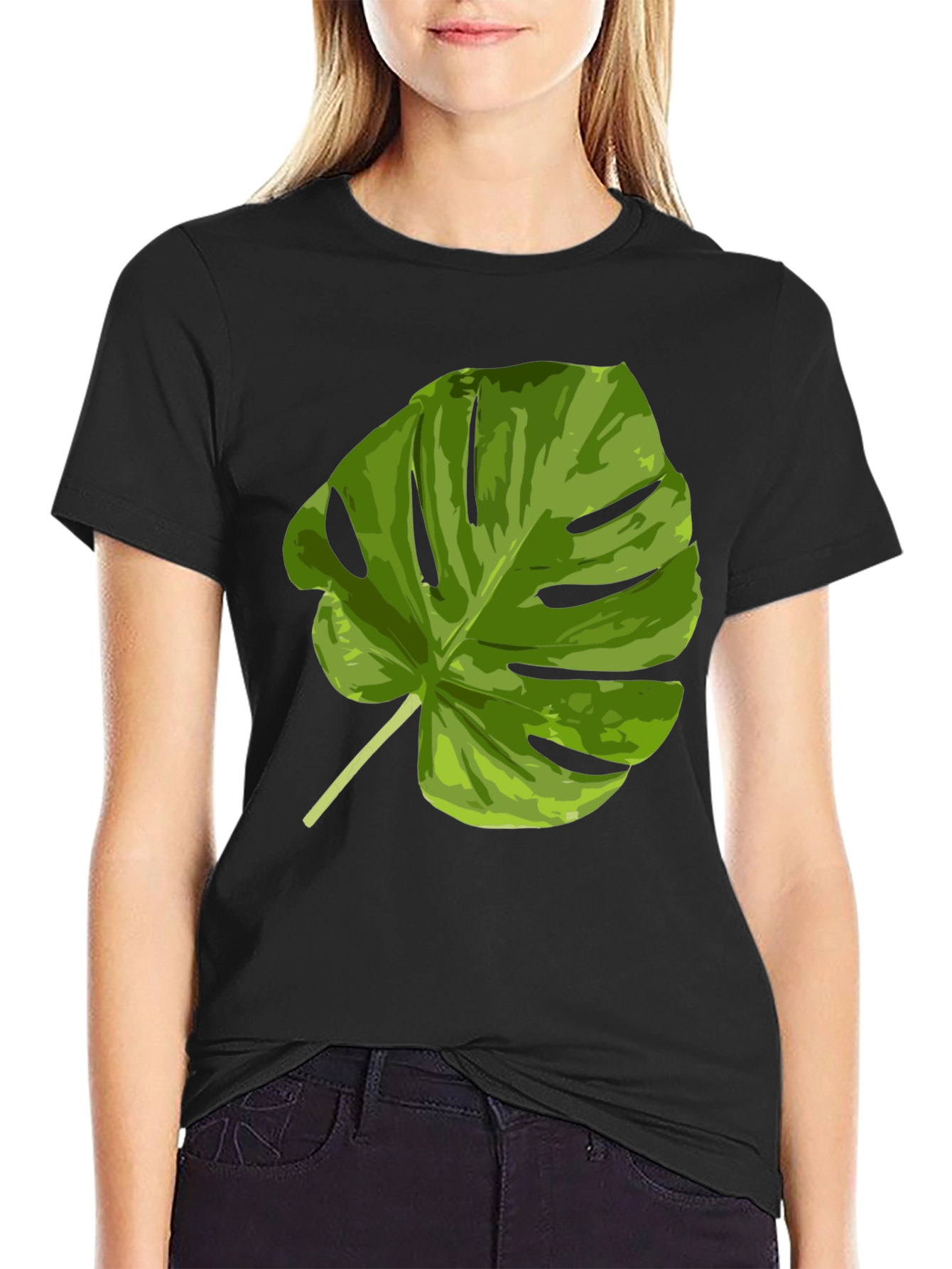 Tropical Monstera Leaf Graphic T-Shirt