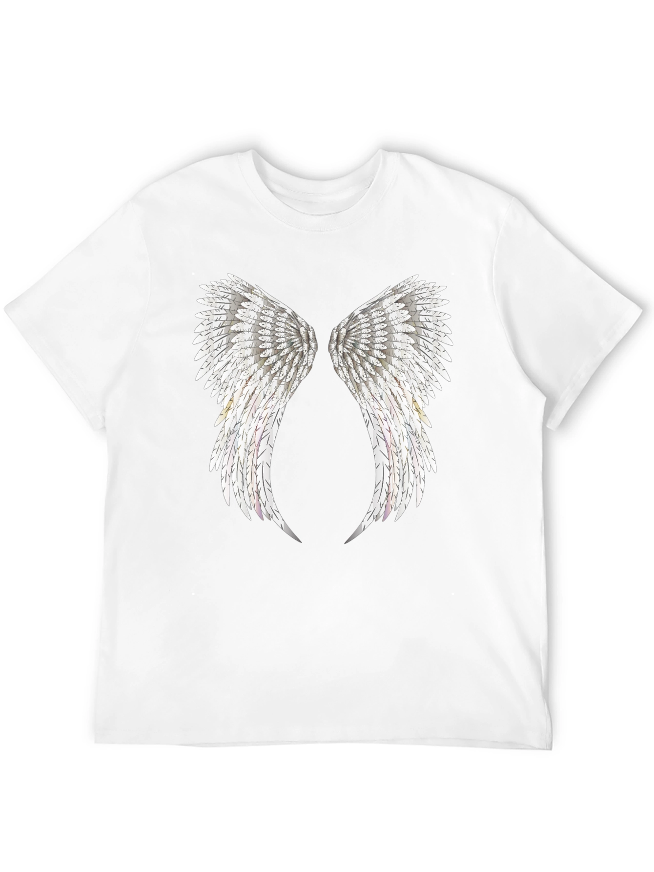 Angel Wing Print Black T-Shirt