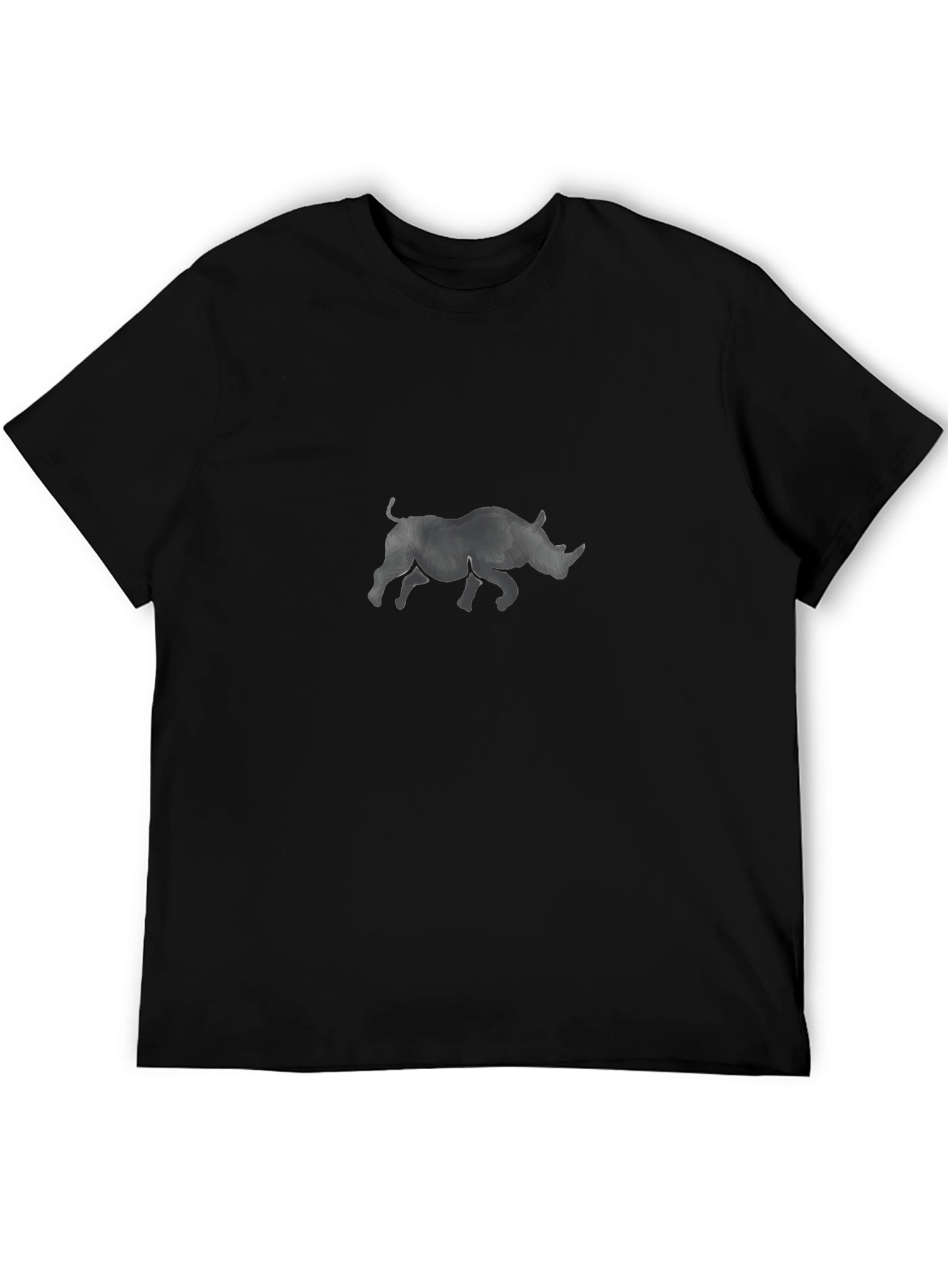 Mens Black Rhino Graphic Tee