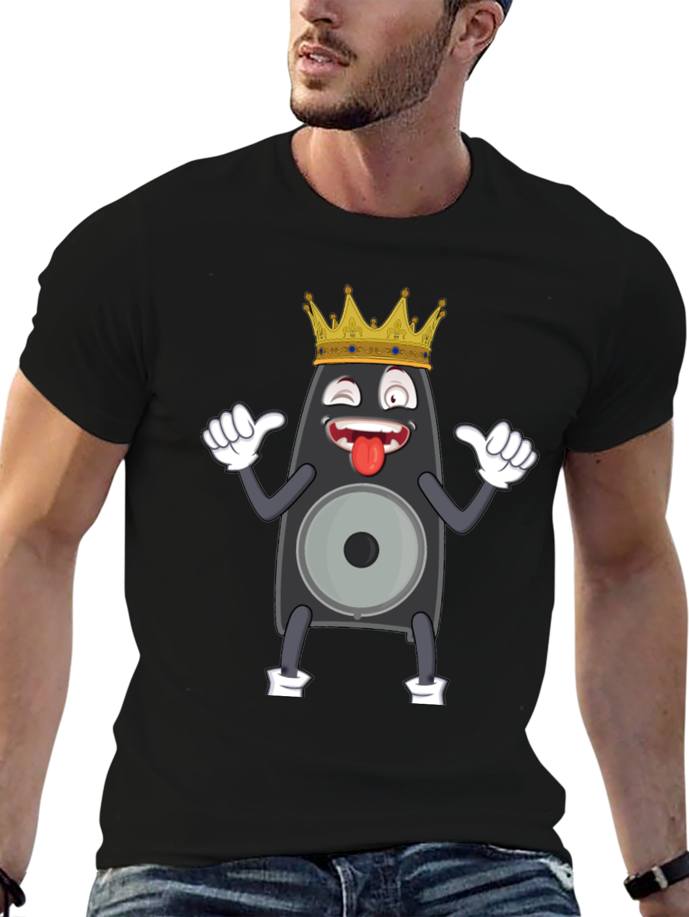 Speaker King Funny Graphic Tee - Black
