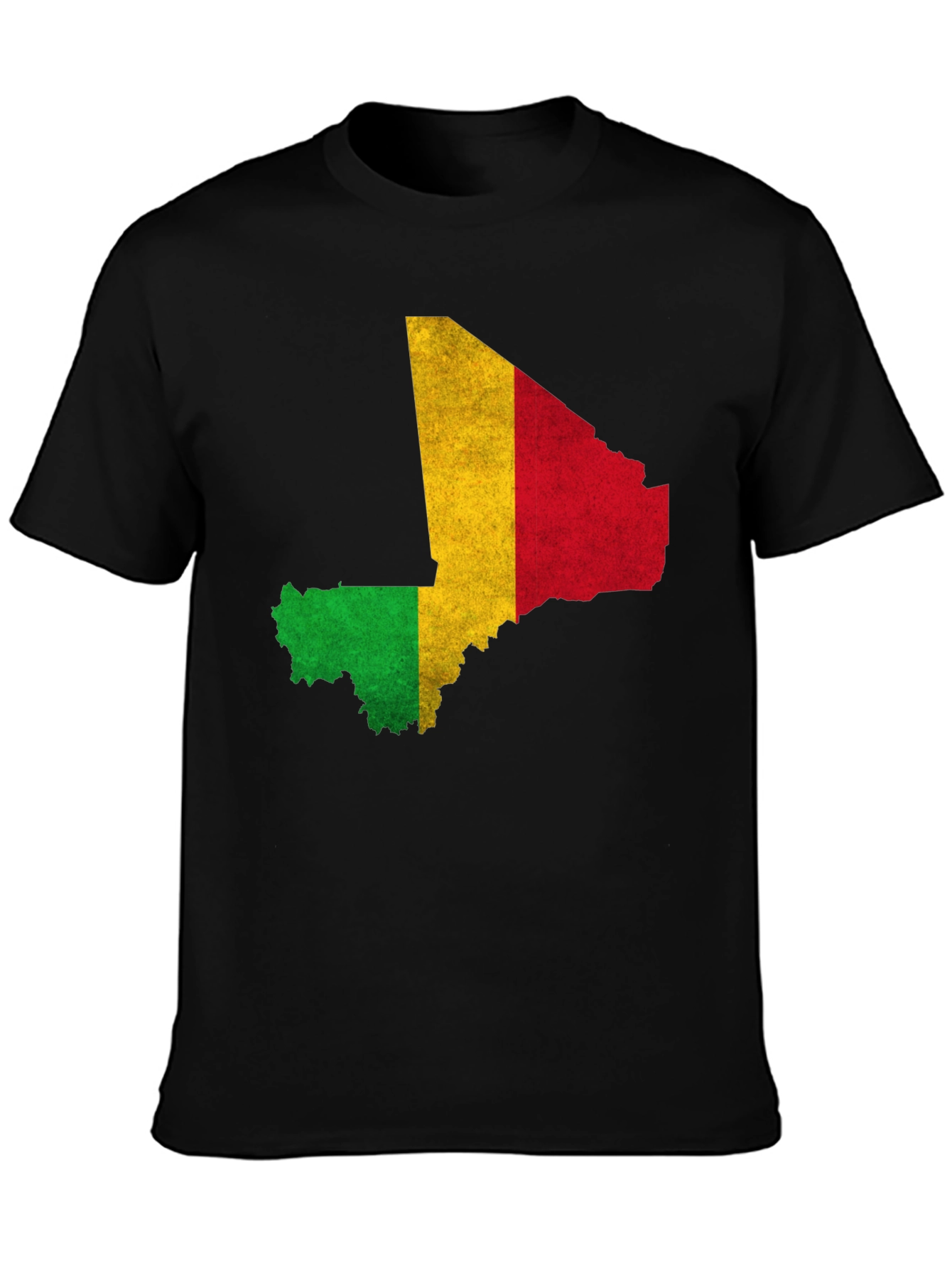 Mali Flag Map Graphic Black T-Shirt