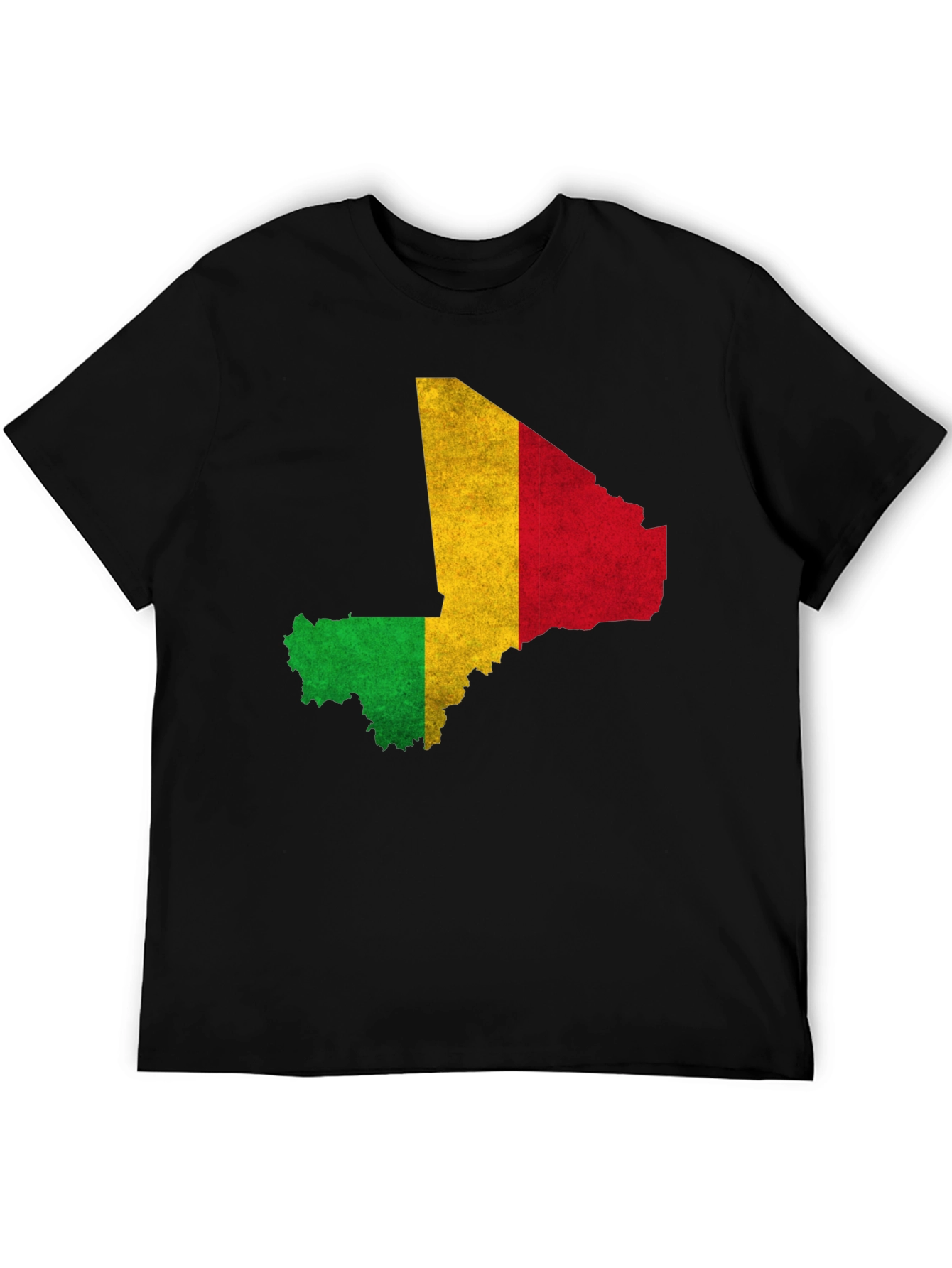 Mali Flag Map Graphic Black T-Shirt