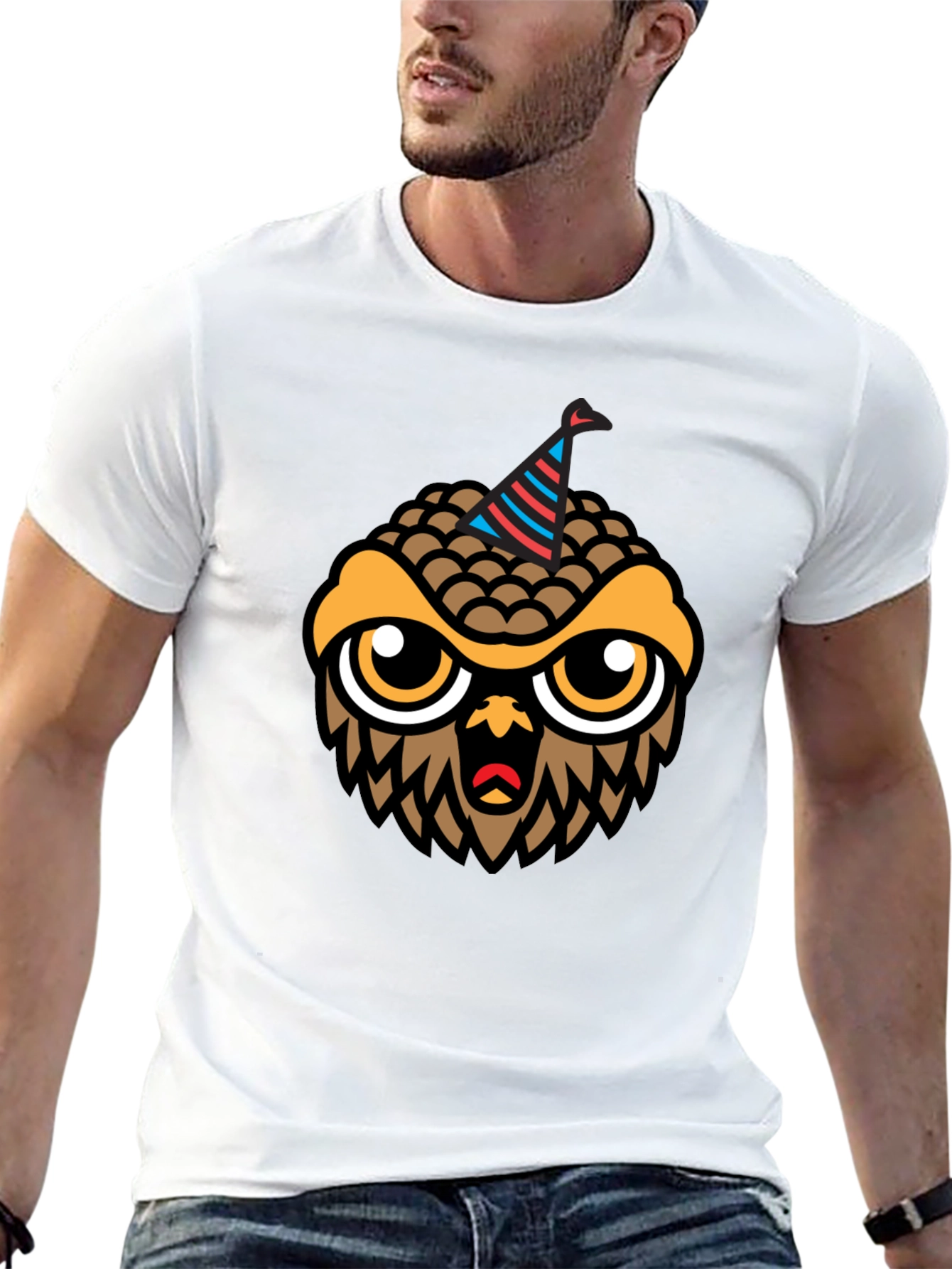 Owl Graphic Tee: Fun Party Animal Design