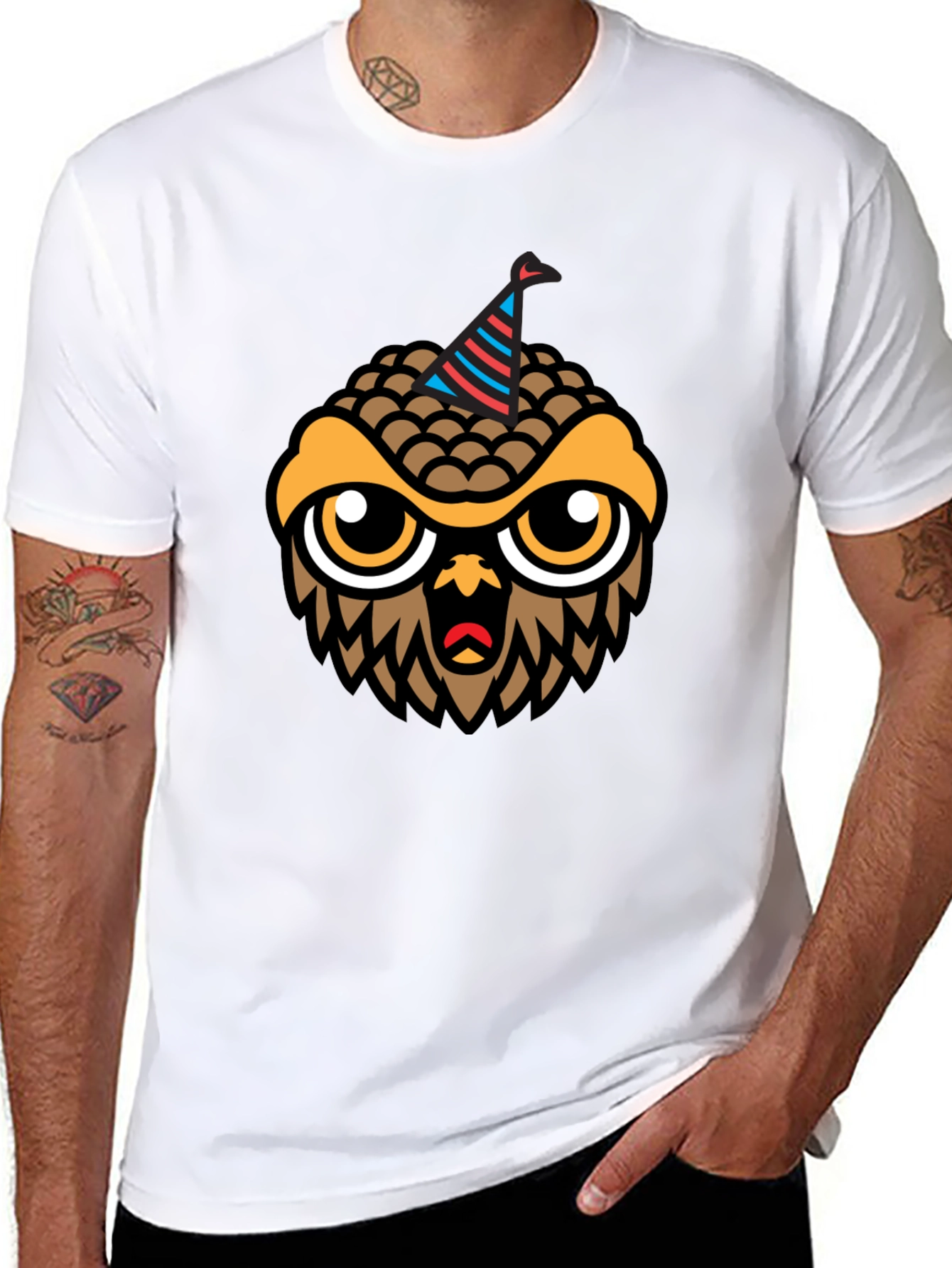 Owl Graphic Tee: Fun Party Animal Design