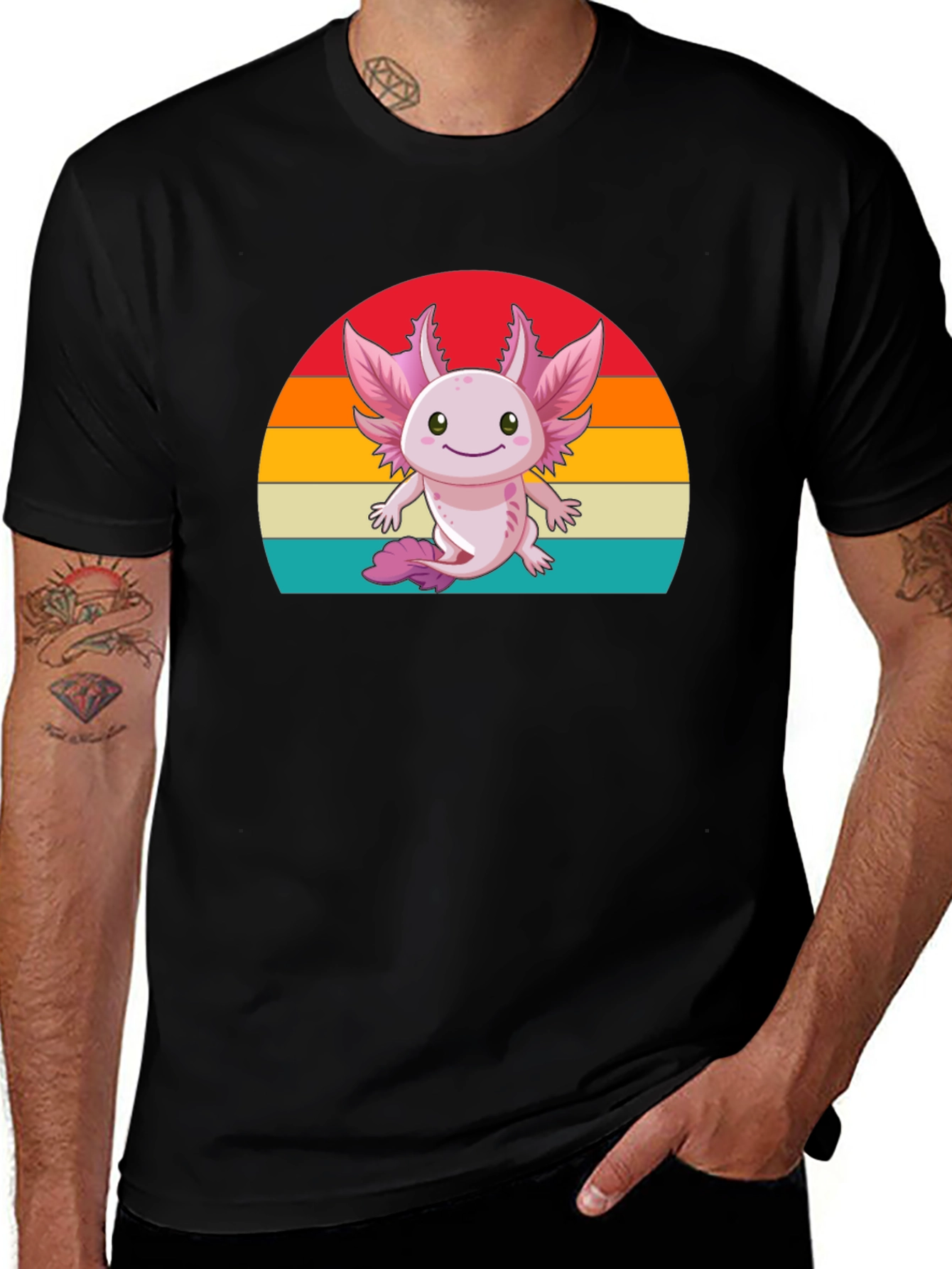 Cute Axolotl Retro Graphic T-Shirt