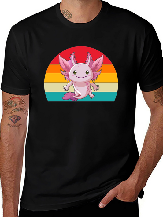 Cute Axolotl Retro Graphic T-Shirt