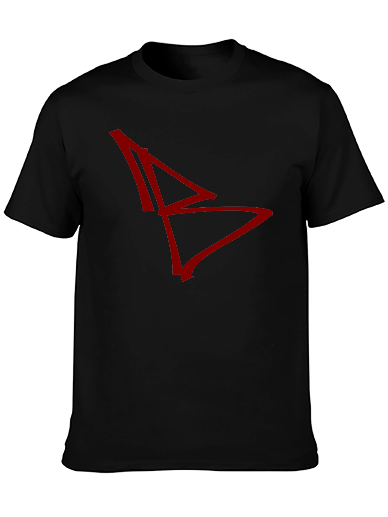 Abstract Graphic Tee - Red Design on Black